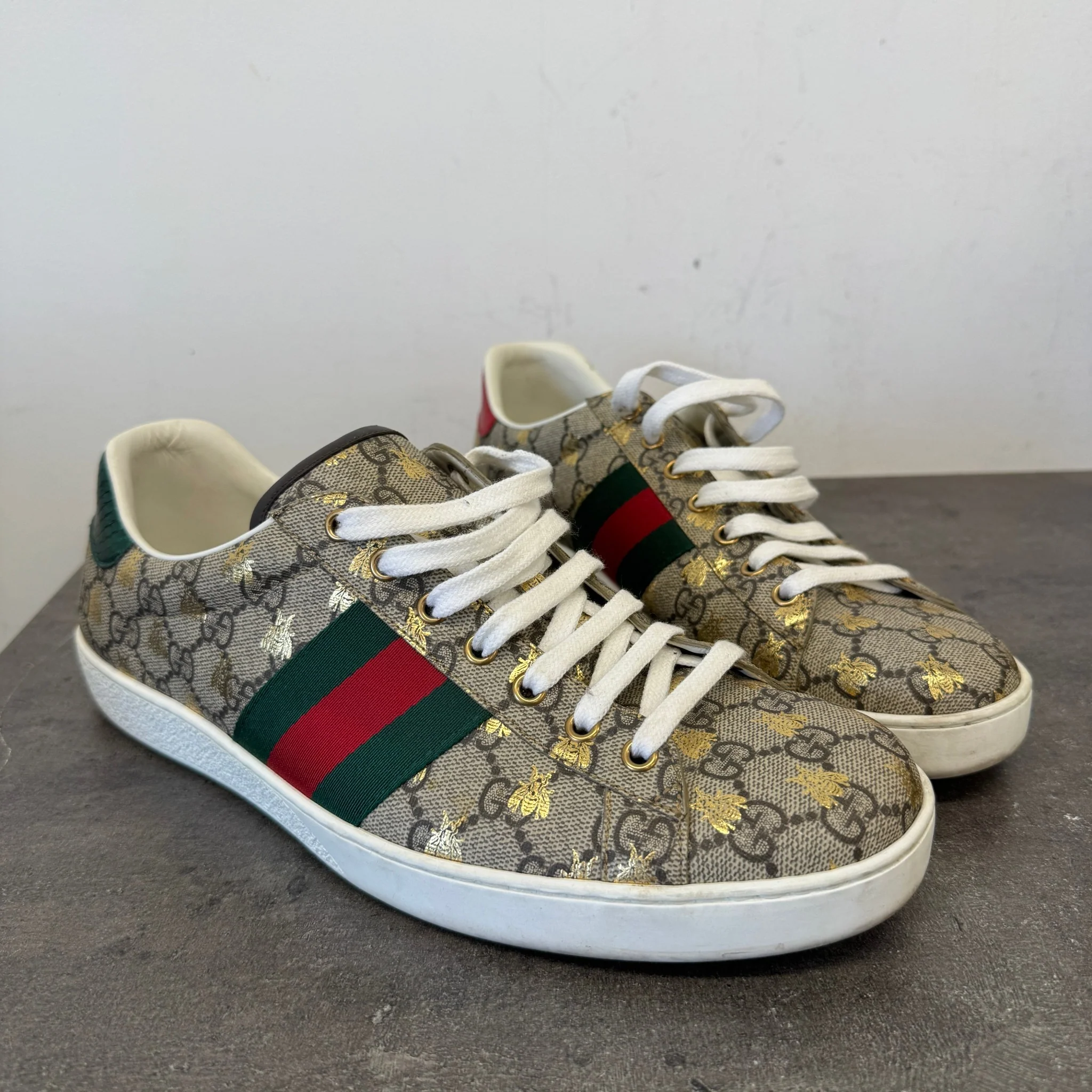 Men's Ace Gg Supreme Bee Low Trainers Beige Size EU 44 / UK 10 - Image 11