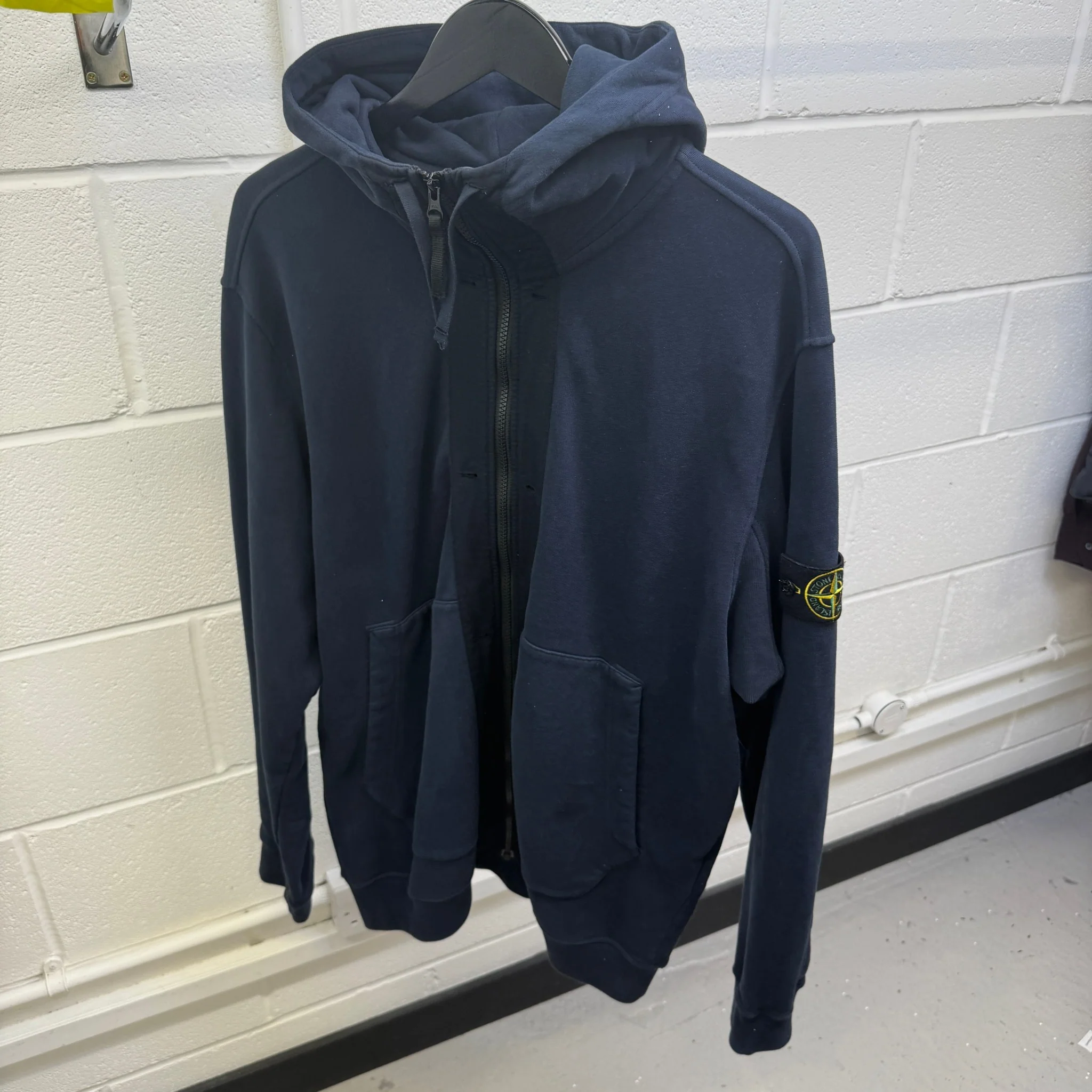 Men's Applique Logo Hoodie Blue Size XXL - Image 7