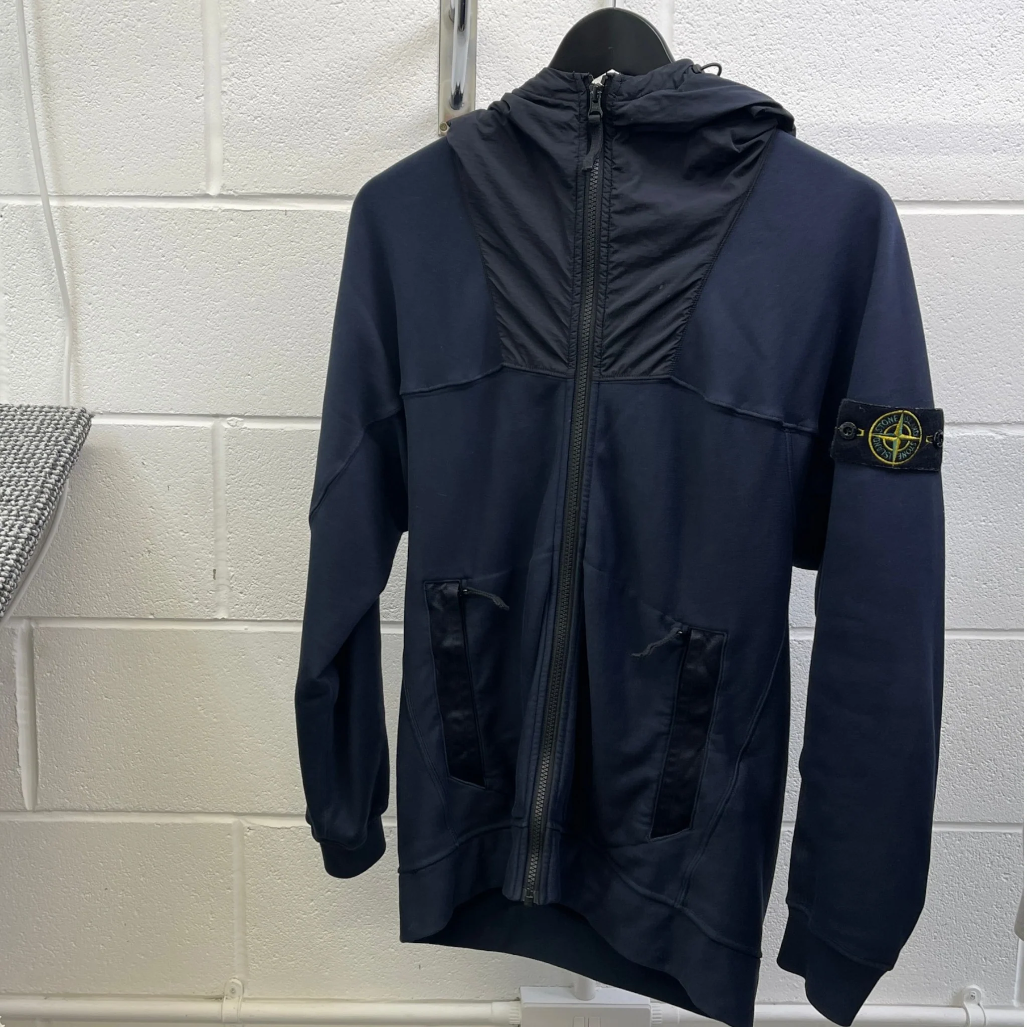 Men's Applique Logo Jacket Navy Size S - Image 11
