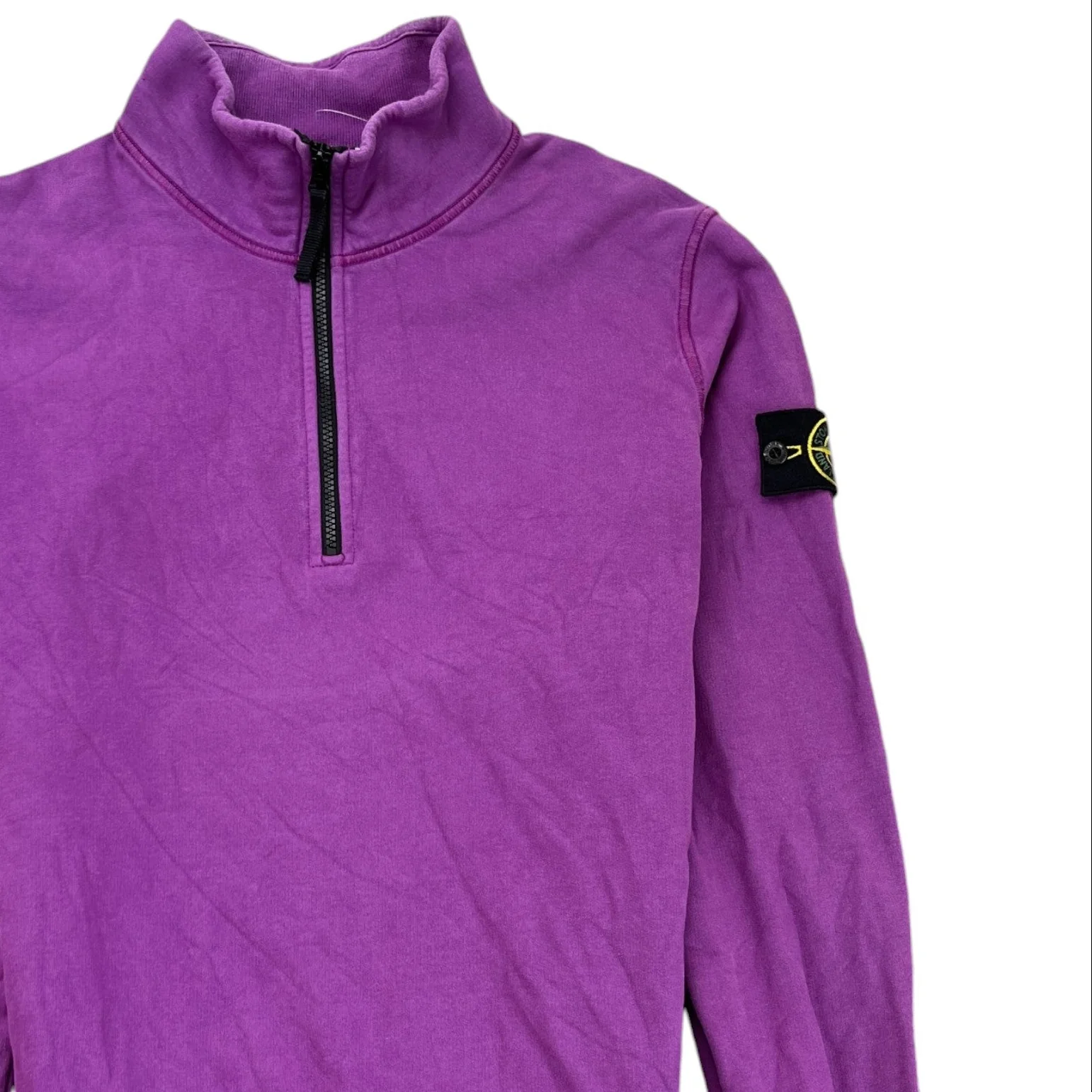 Men's Applique Logo Zip Jumper Purple Size M - Image 3