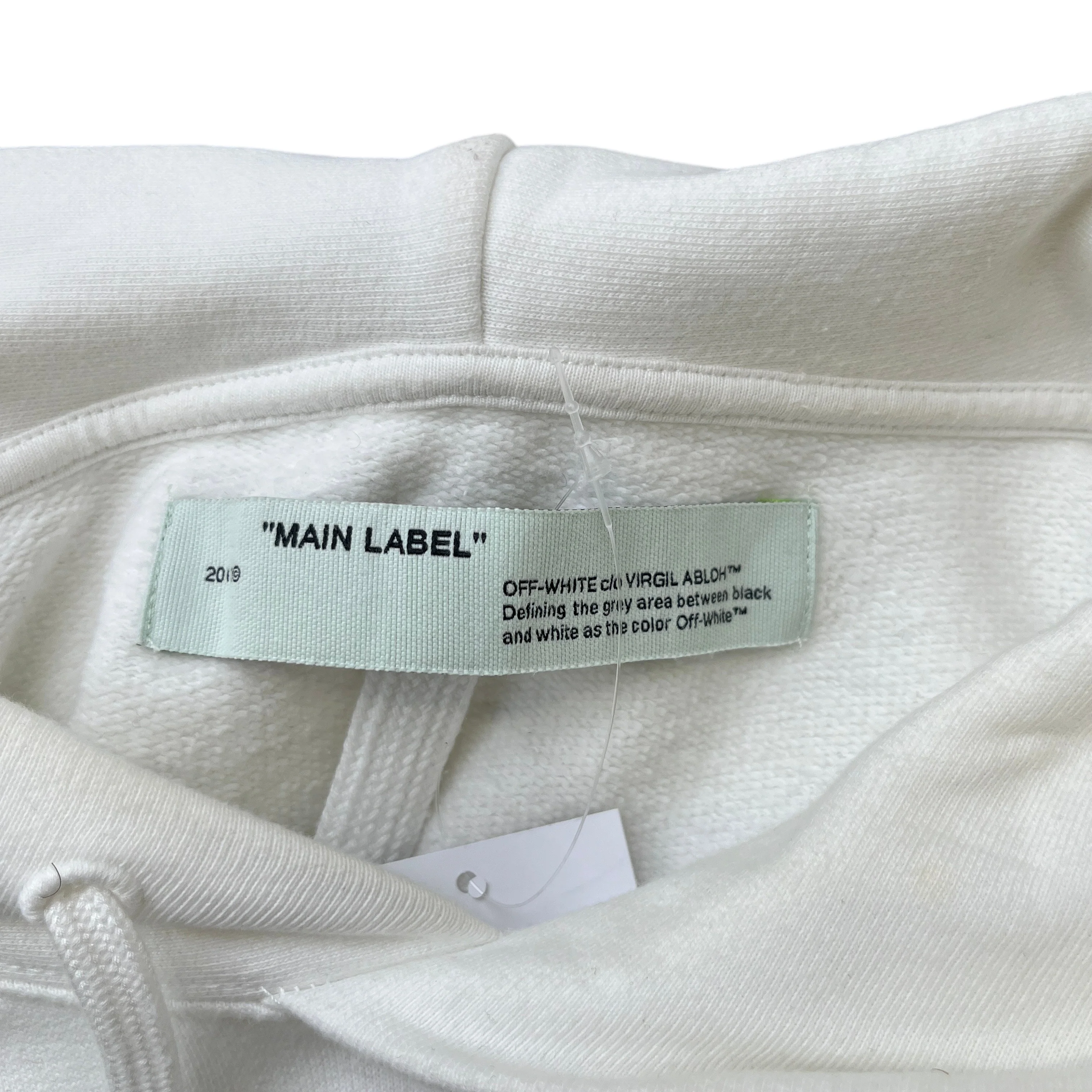 Men's Arrow Logo Print Hoodie White Size M - Image 7