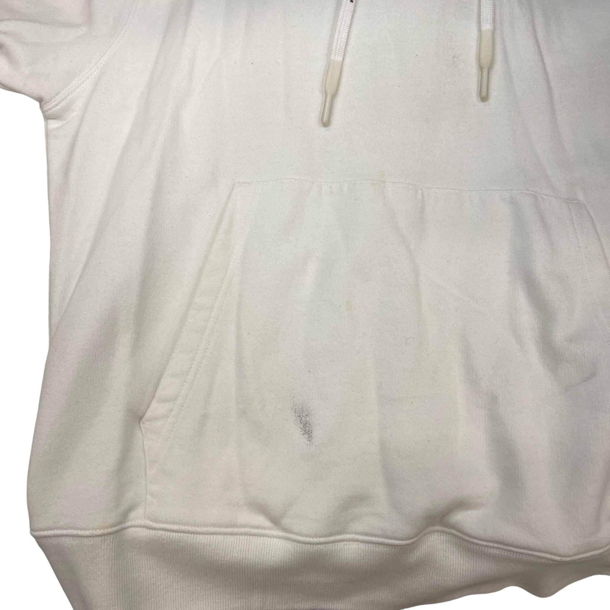 Men's Arrow Logo Print Hoodie White Size M - Image 9