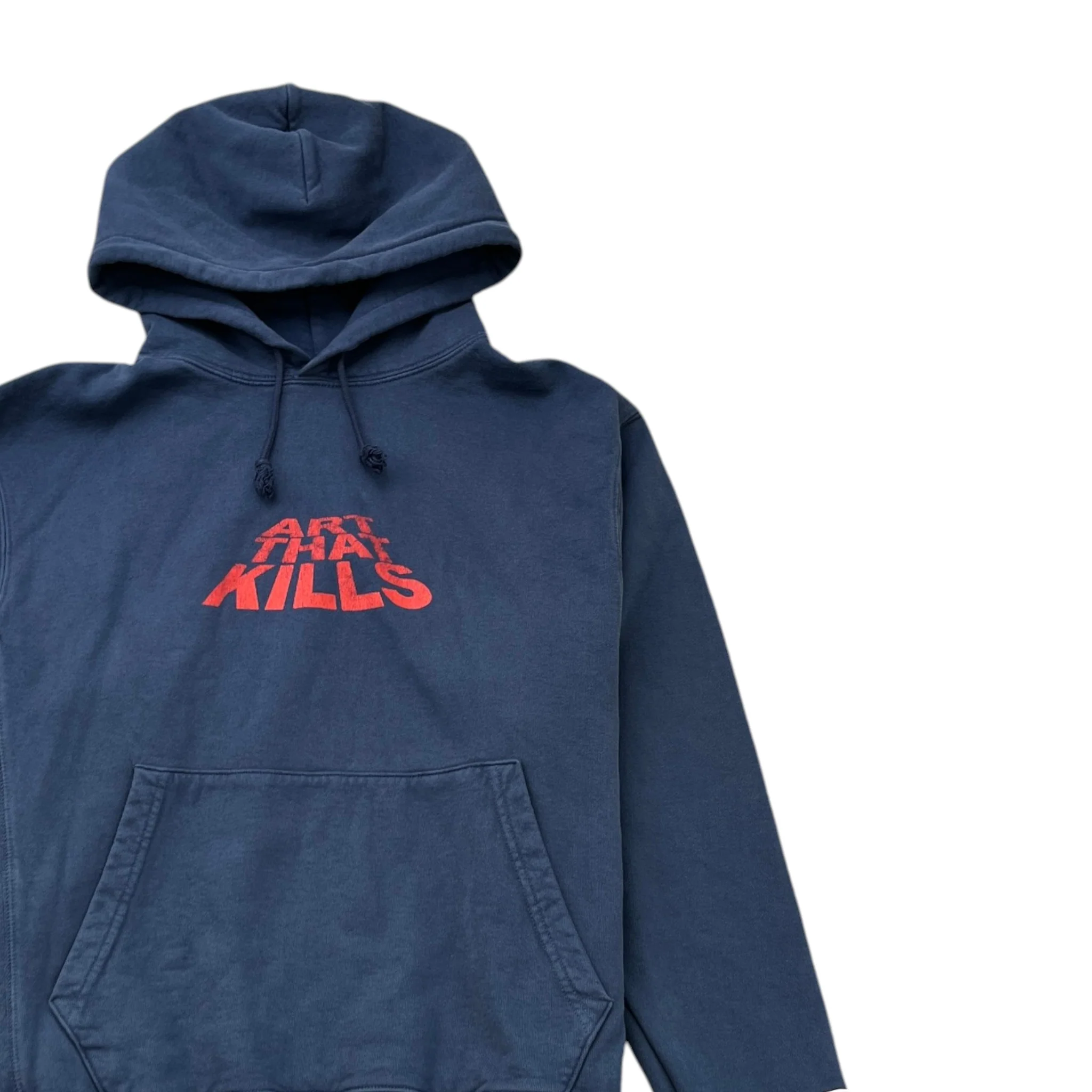Men's Atk Stacked Logo Hoodie Navy Size M - Image 3