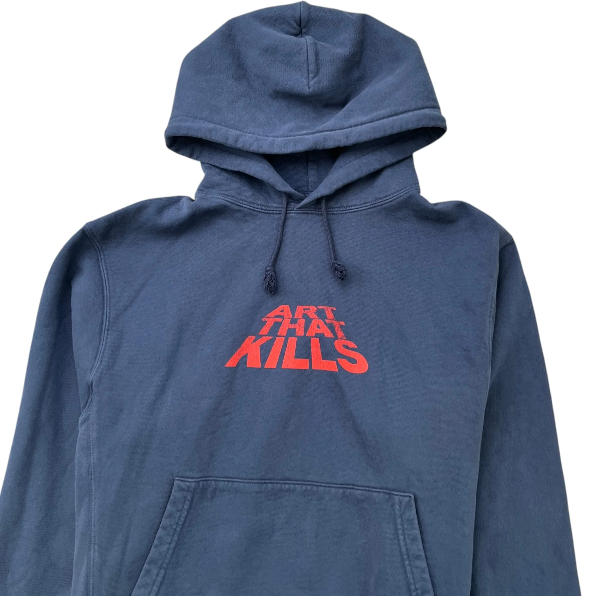 Men's Atk Stacked Logo Hoodie Navy Size M - Image 5