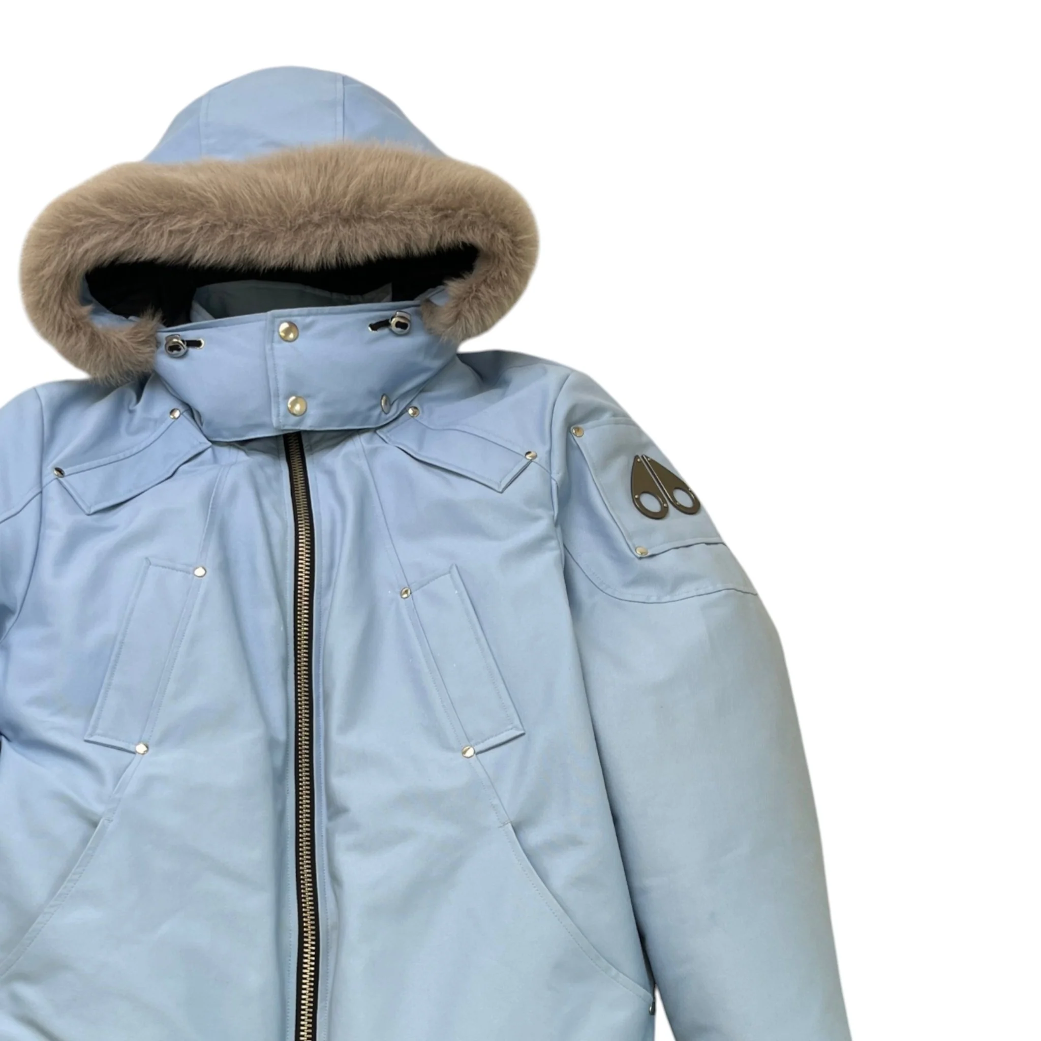 Men's Ballistic Bomber Down Jacket Blue Size L - Image 3