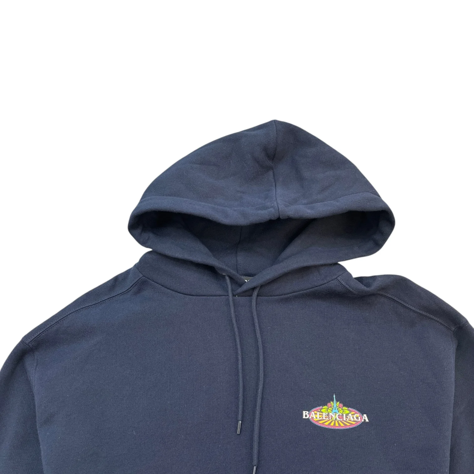 Men's Bonjour Logo Hoodie Navy Size S - Image 5