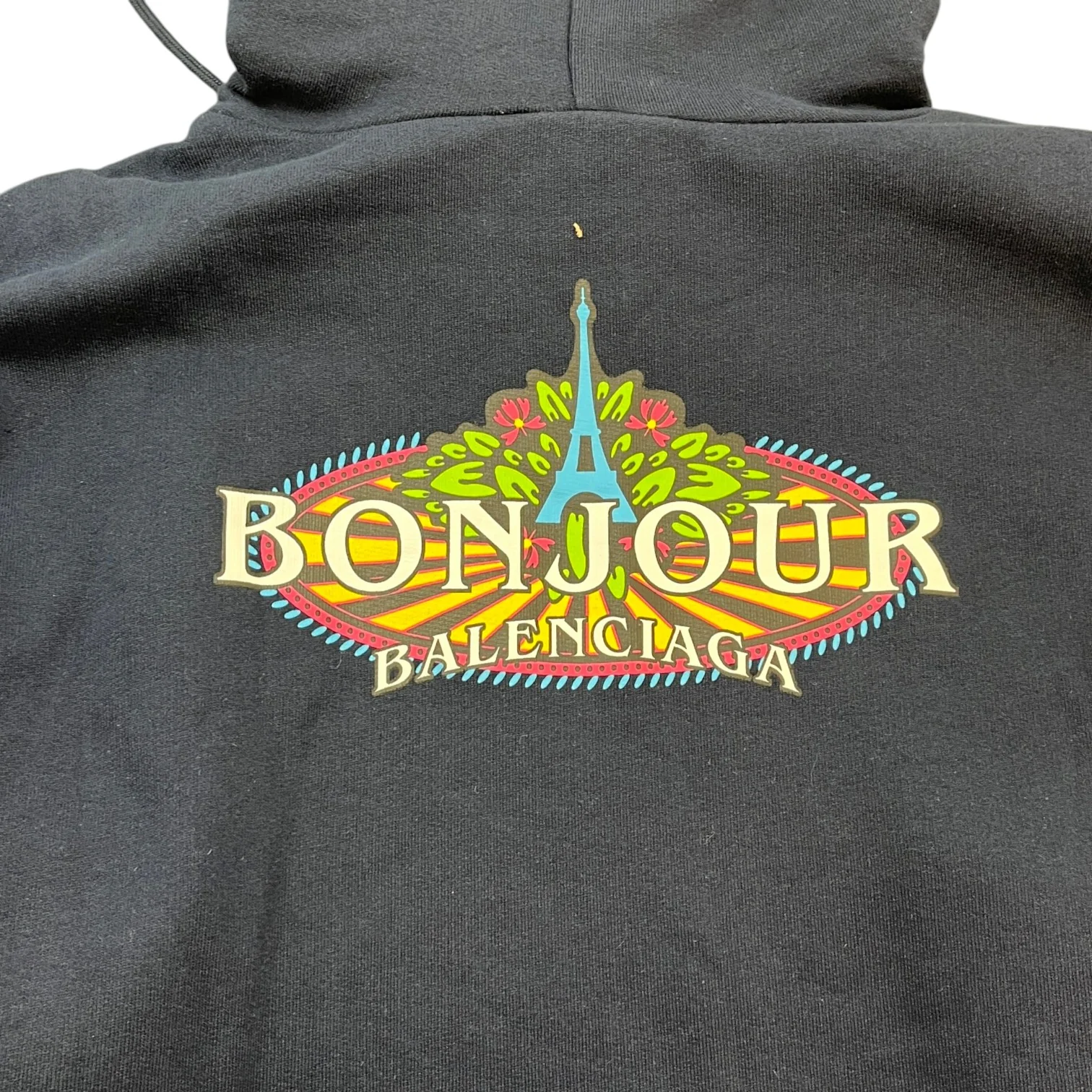 Men's Bonjour Logo Hoodie Navy Size S - Image 7