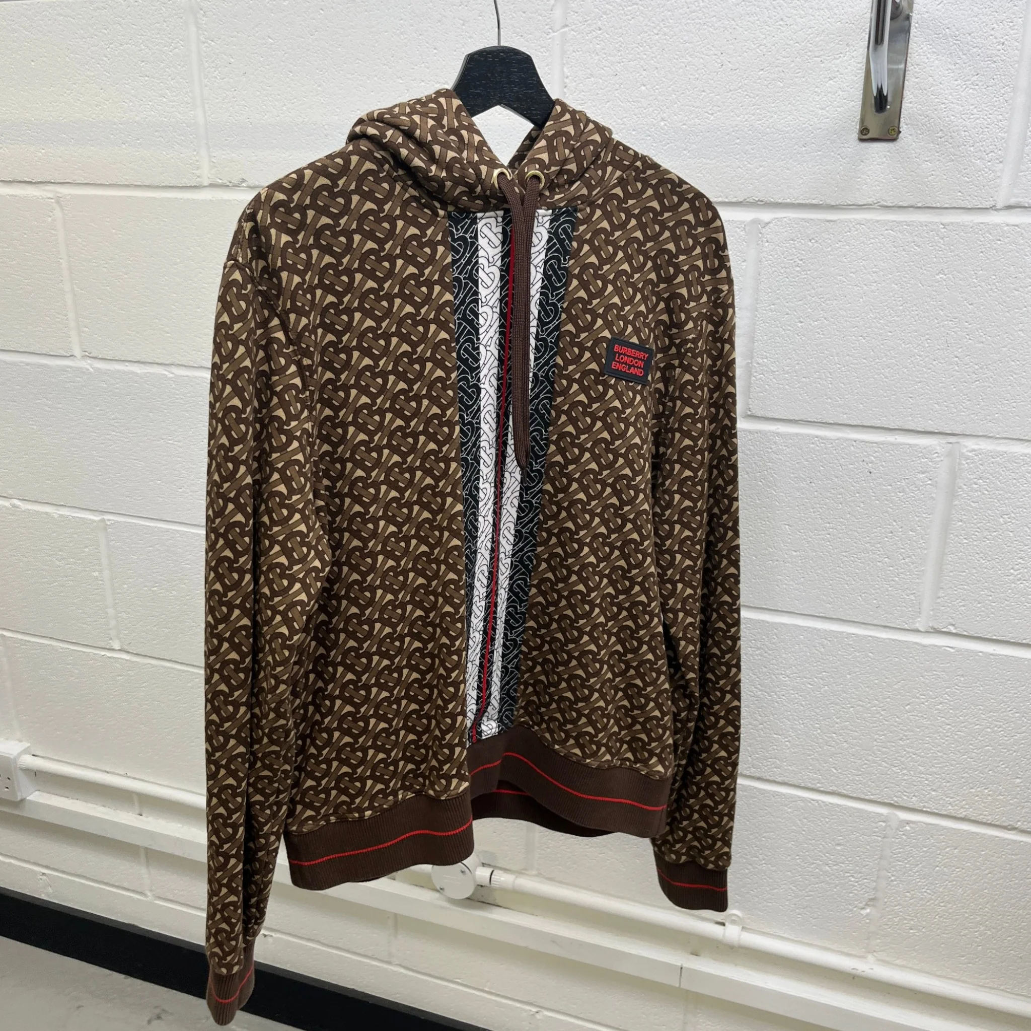 Men's Bridle Tb Monogram Hoodie Brown Size M - Image 8