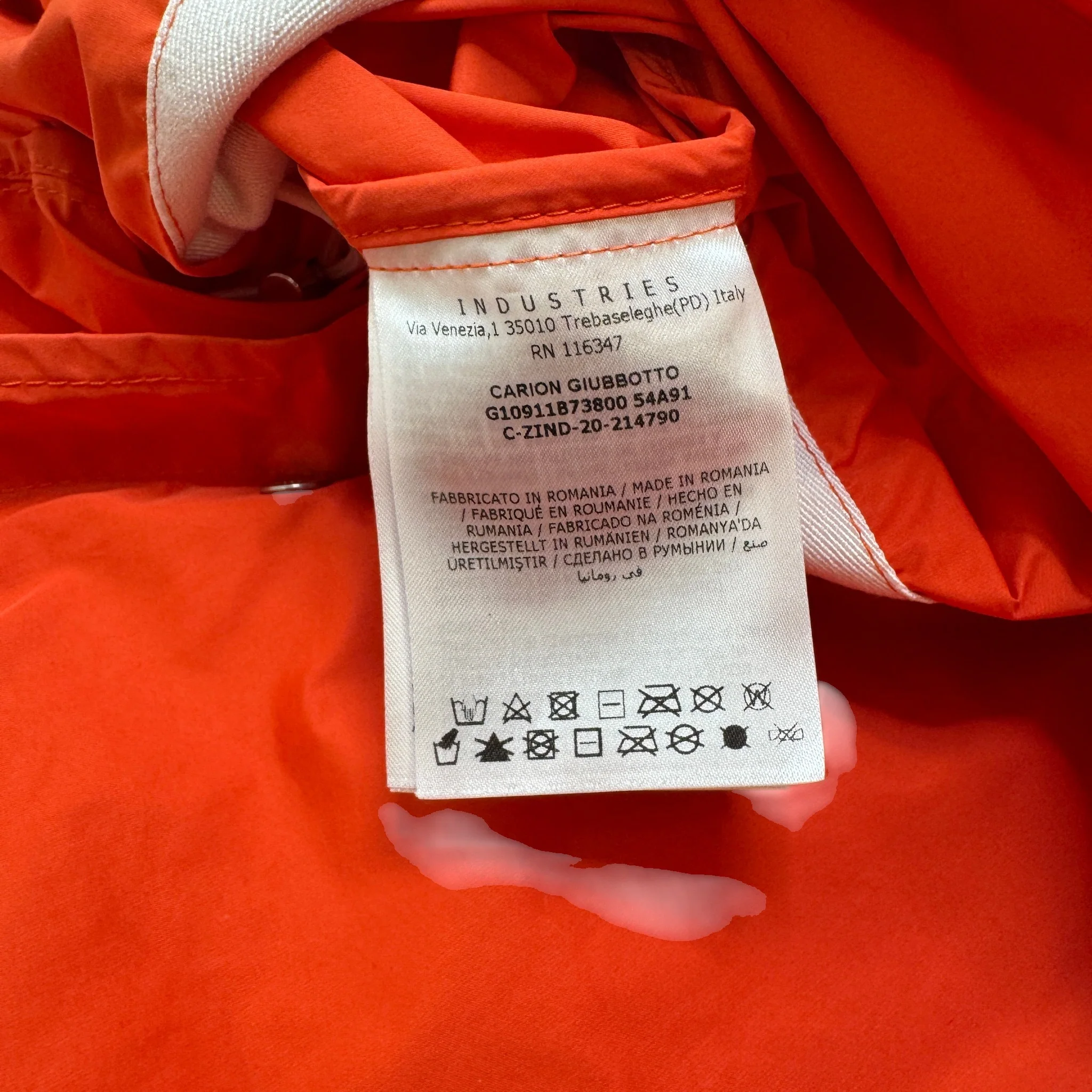 Men's Carion Windbreaker Orange Size 2 / M - Image 7