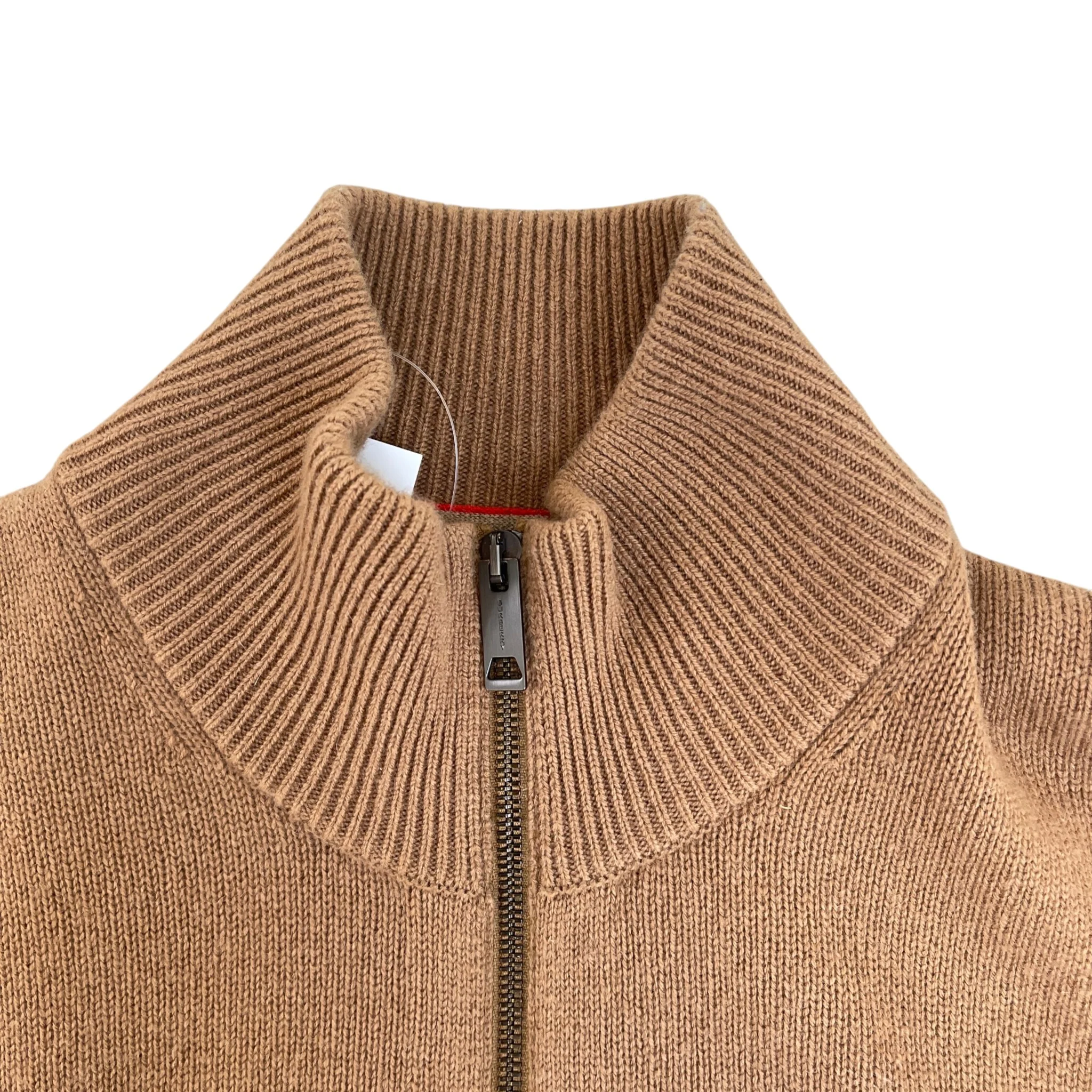 Men's Cashmere Embroidered Logo Sweatshirt Beige Size M - Image 6