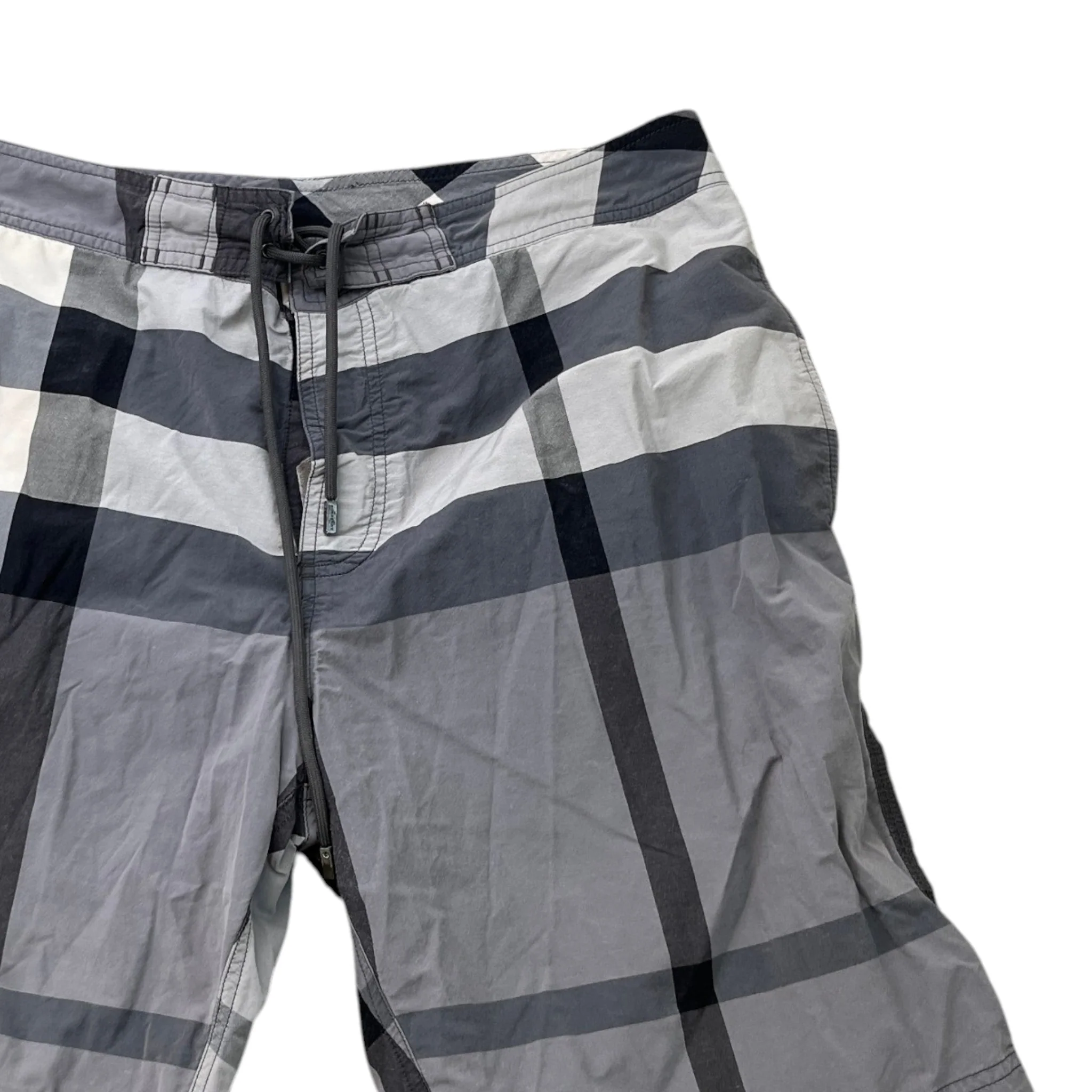 Men's Check Print Swim Shorts Charcoal Size L - Image 3