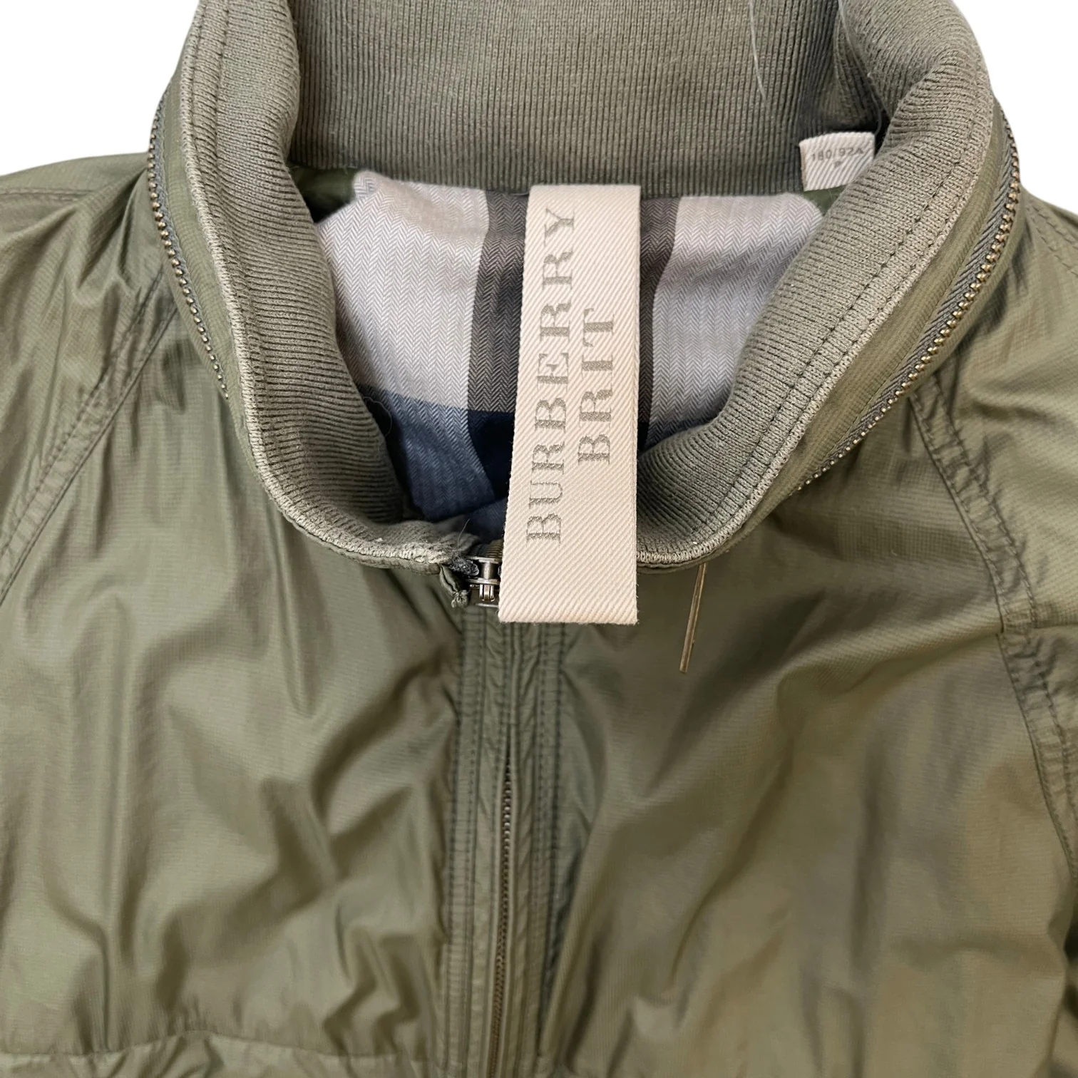 Men's Check Windbreaker Khaki Size S - Image 6