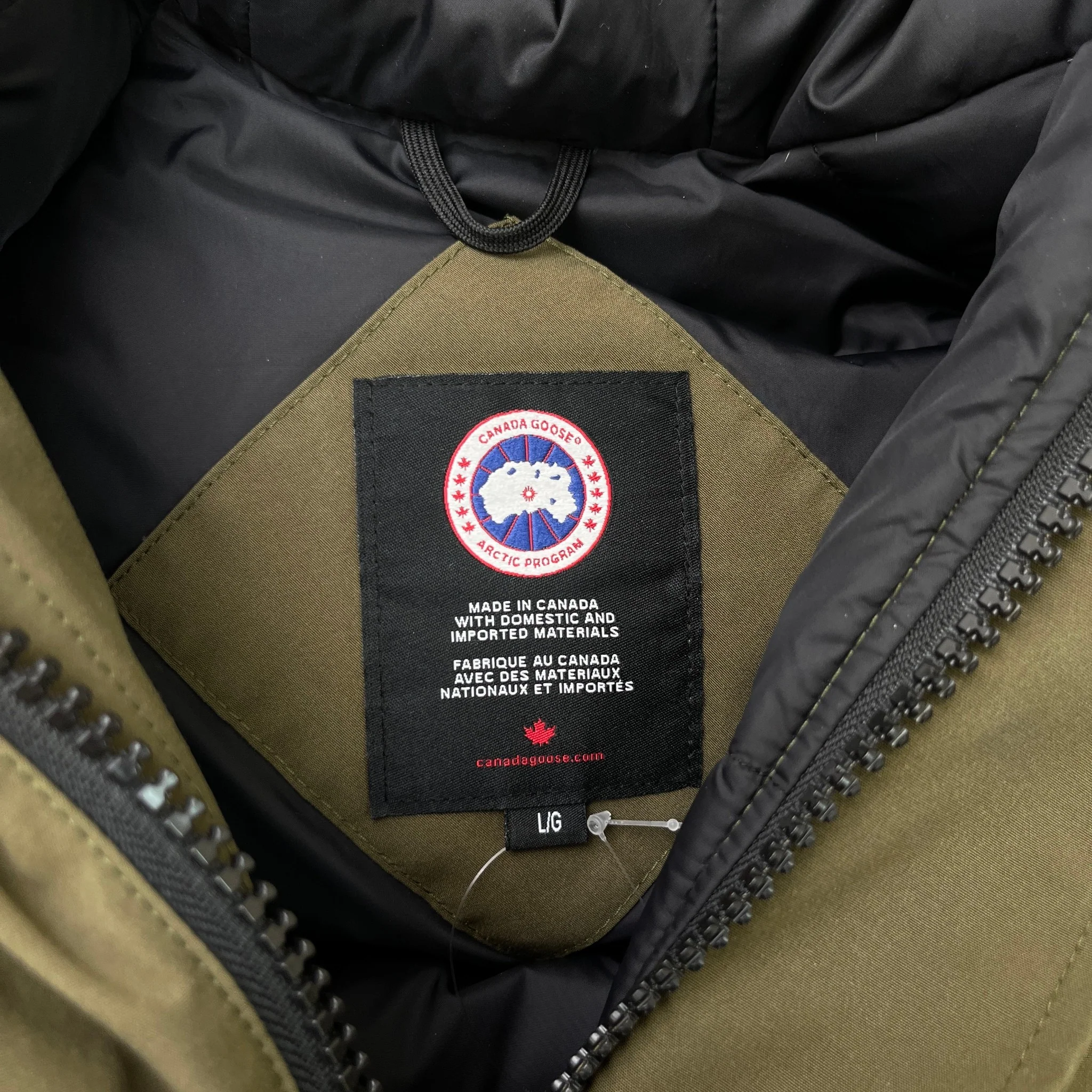 Men's Chilliwack Bomber Down Jacket Khaki Size L - Image 8