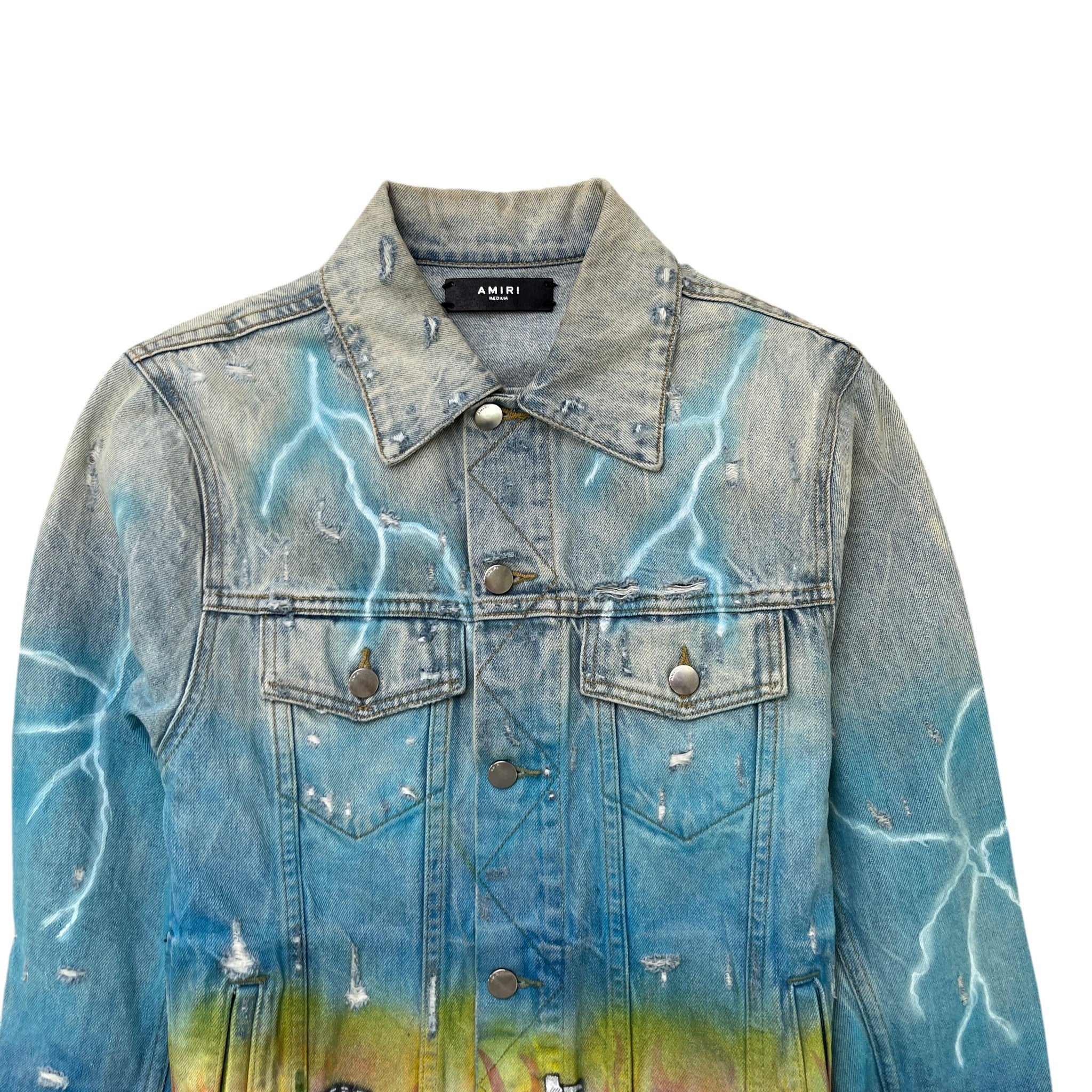 Men's City Dragon Trucker Jacket Multi-Coloured Size M - Image 4