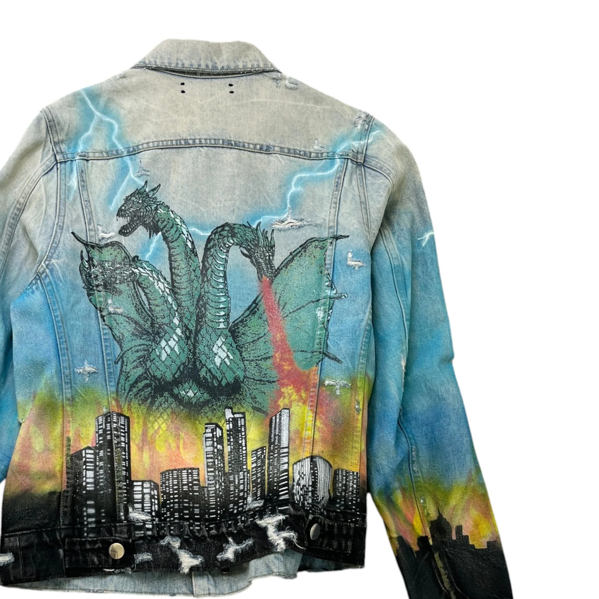 Men's City Dragon Trucker Jacket Multi-Coloured Size M - Image 5