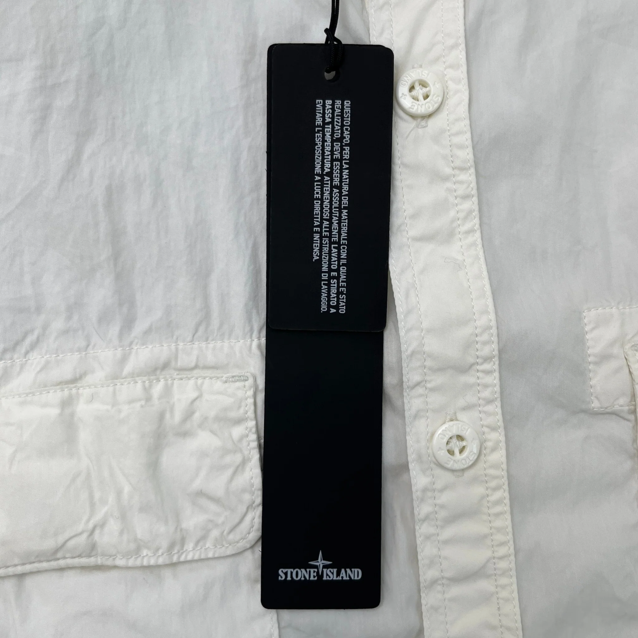Men's Compass Logo Patch Long Sleeve Shirt White Size XL - Image 12