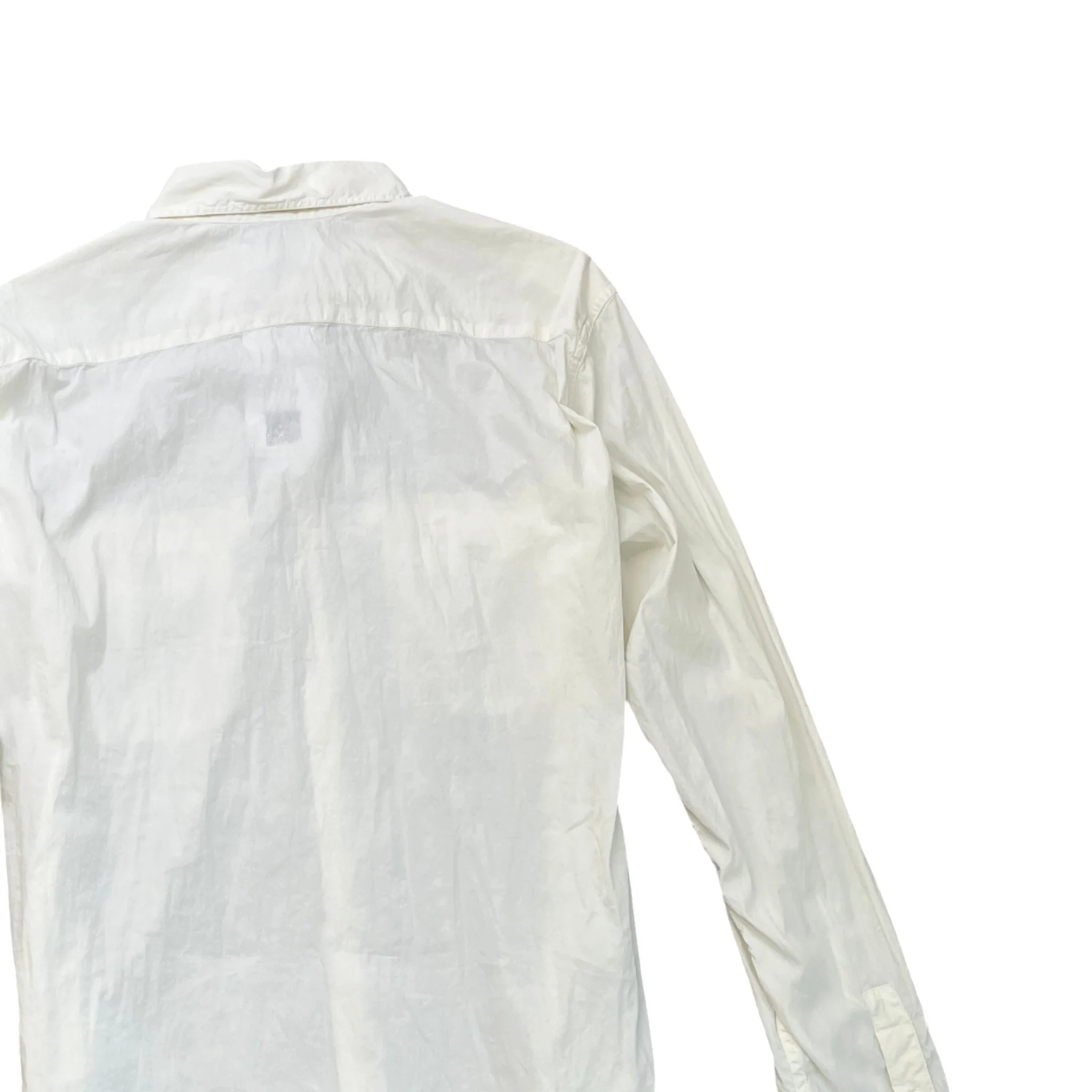 Men's Compass Logo Patch Long Sleeve Shirt White Size XL - Image 4