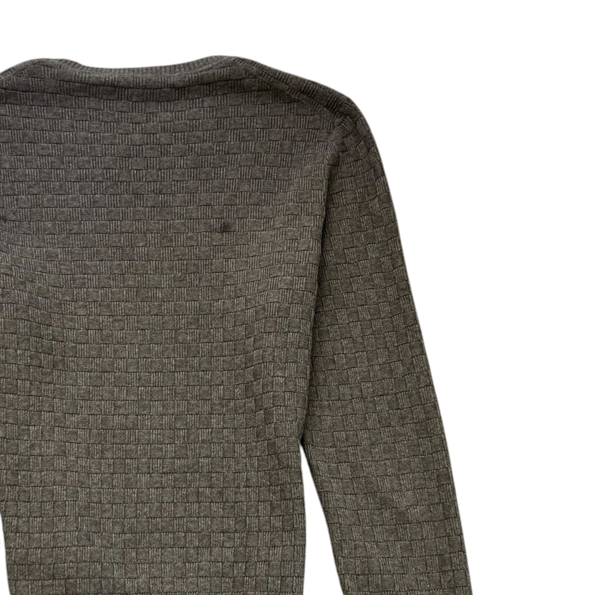 Men's Crewneck Damier Jumper Grey Size S - Image 4