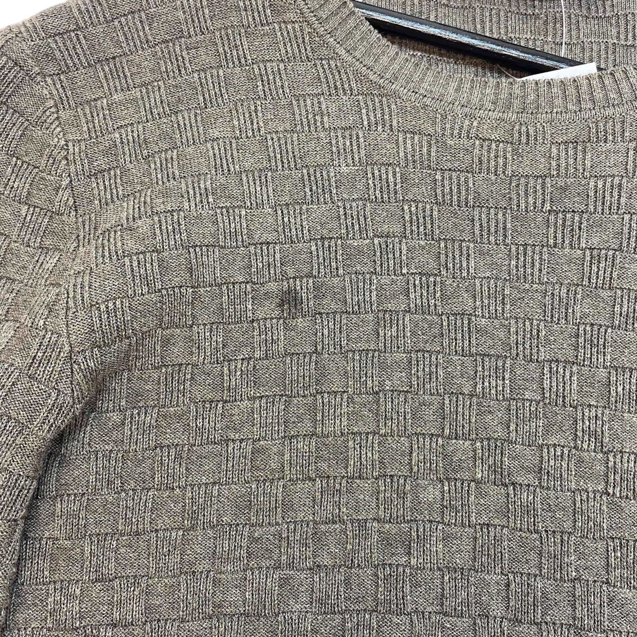 Men's Crewneck Damier Jumper Grey Size S - Image 9