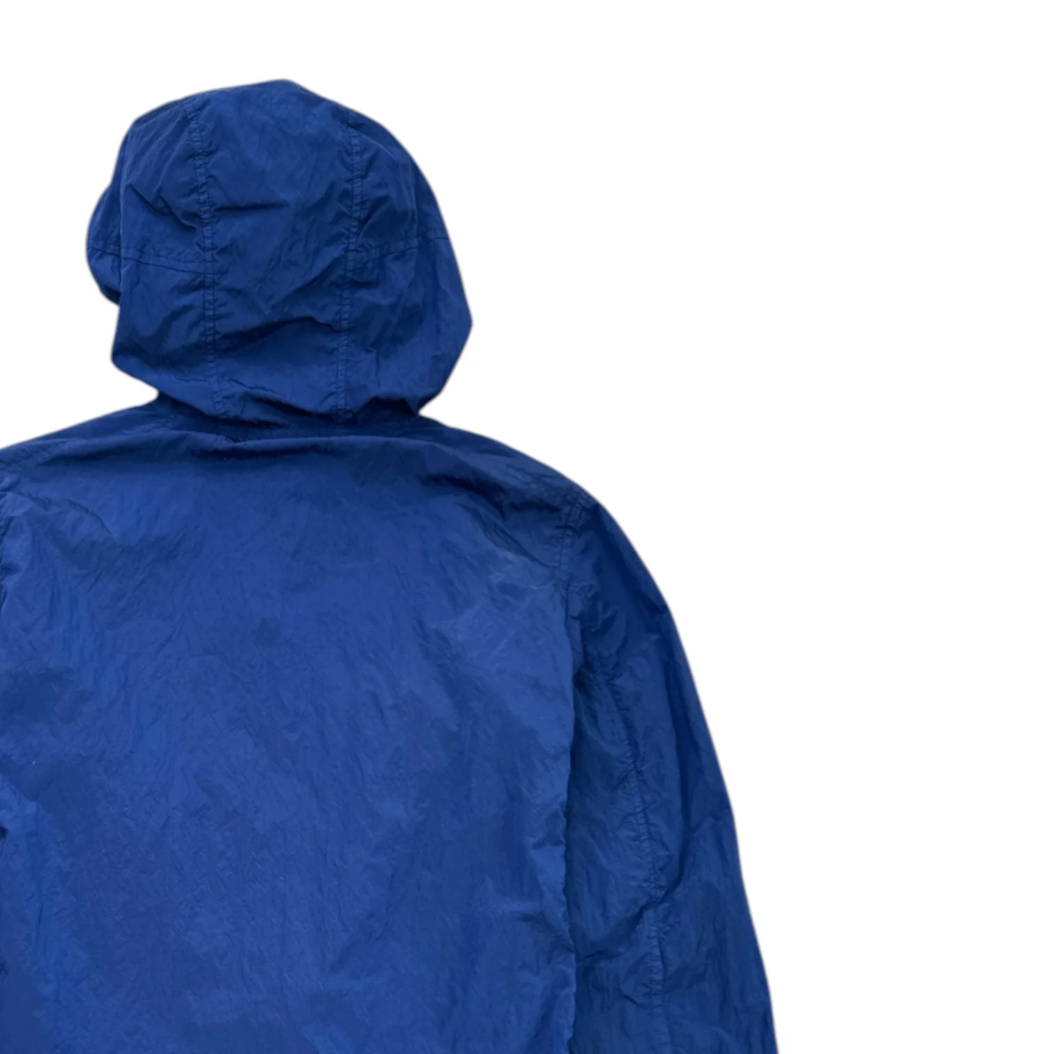 Men's Crinkle Reps Applique Logo Windbreaker Blue Size Age 14 - Image 4