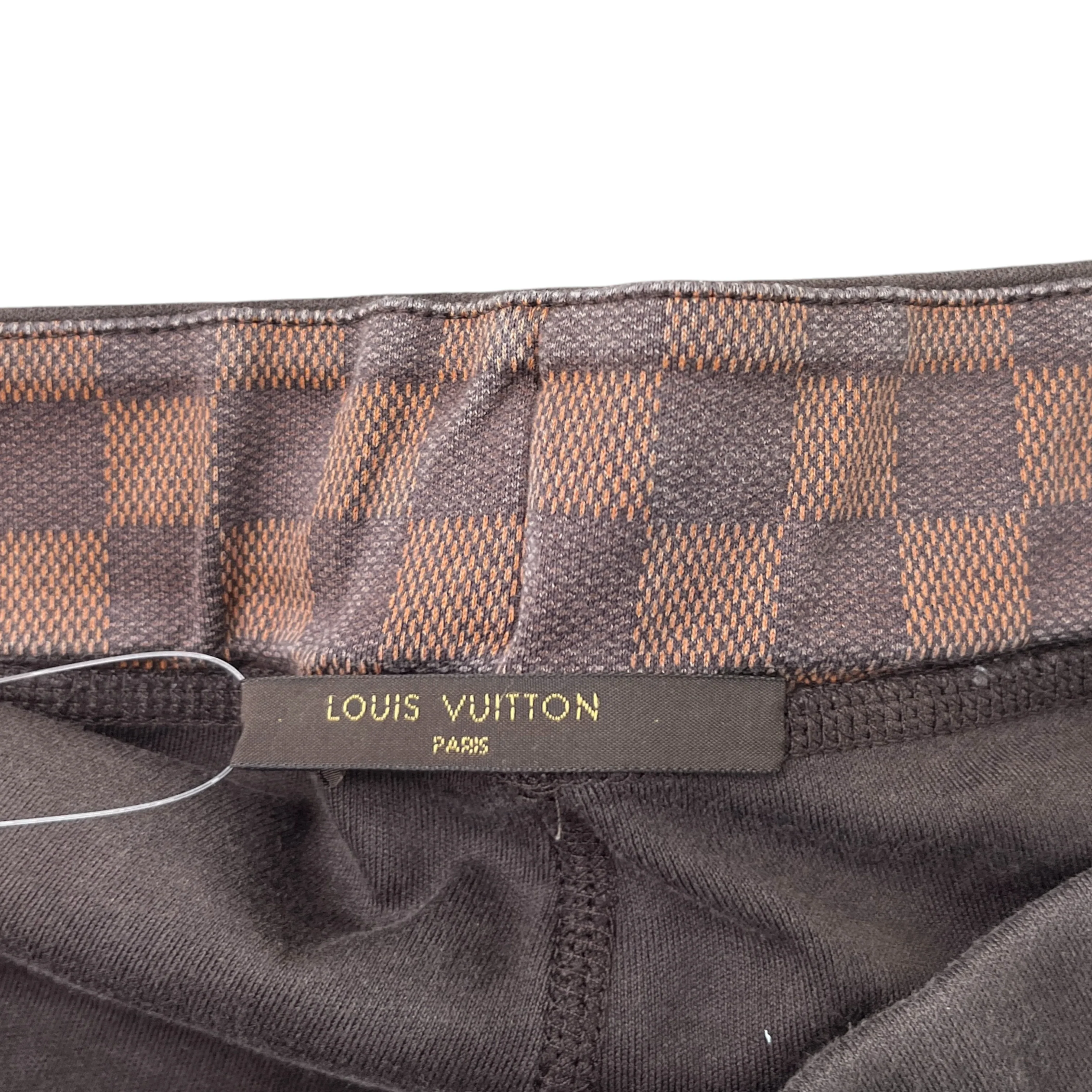 Men's Damier Ebene Lv Embossed Joggers Brown Size XL - Image 7