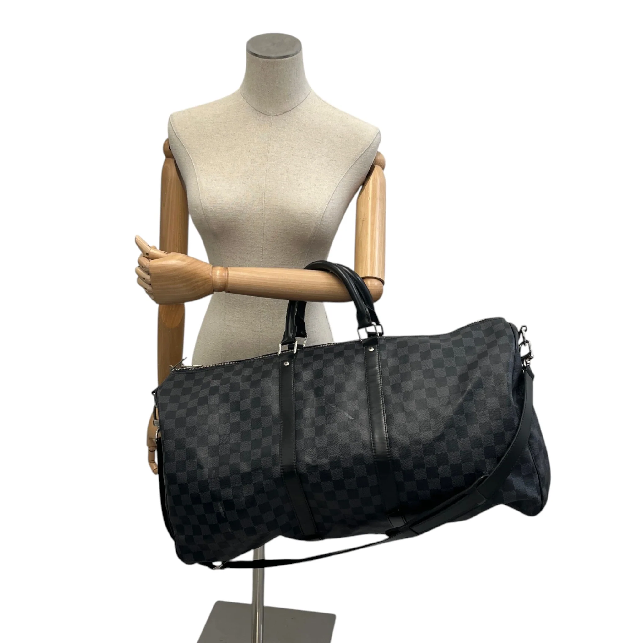 Men's Damier Graphite Keepall Bandoulière 55 Bag Black - Image 2