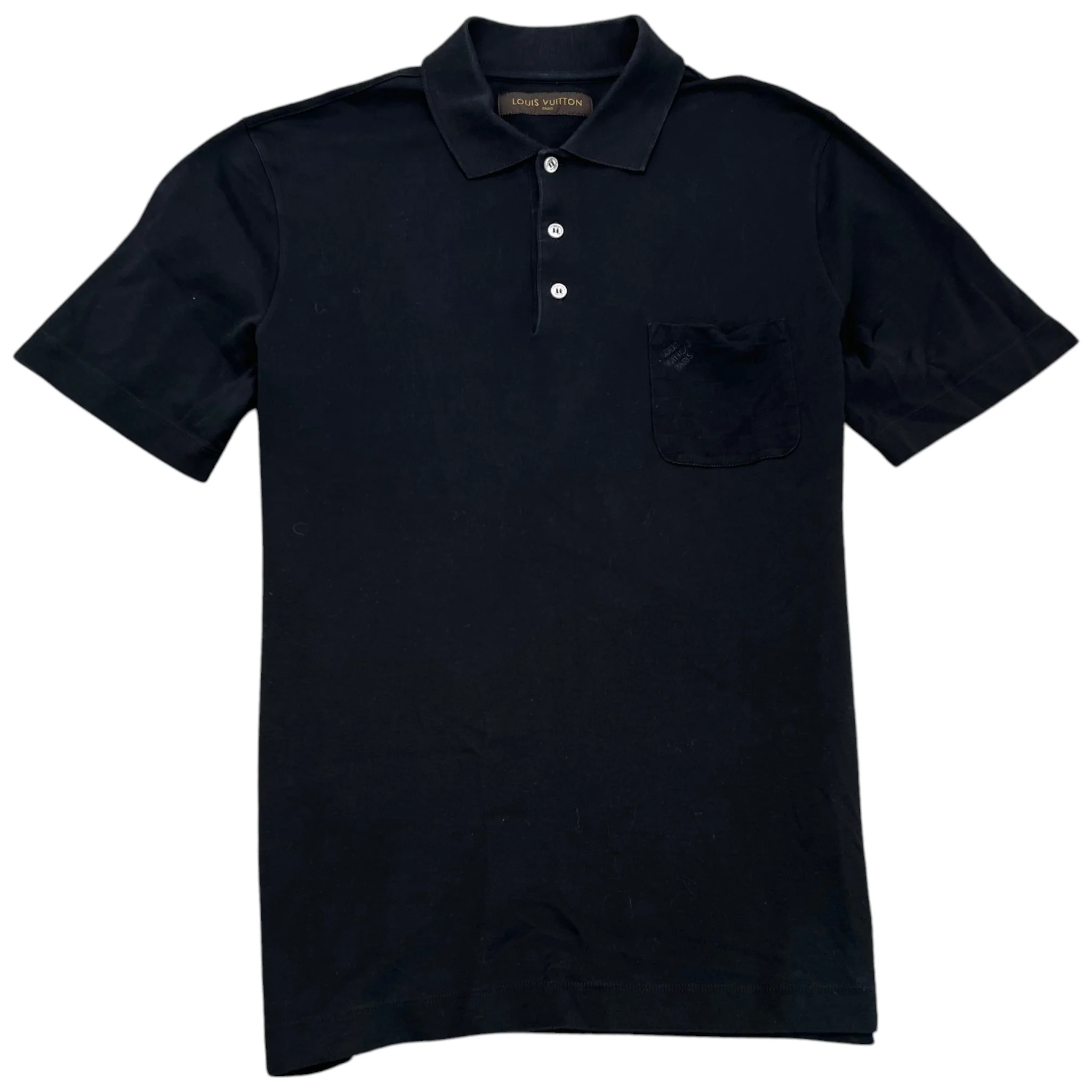 Men's Damier Pocket Polo Shirt Black Size XL