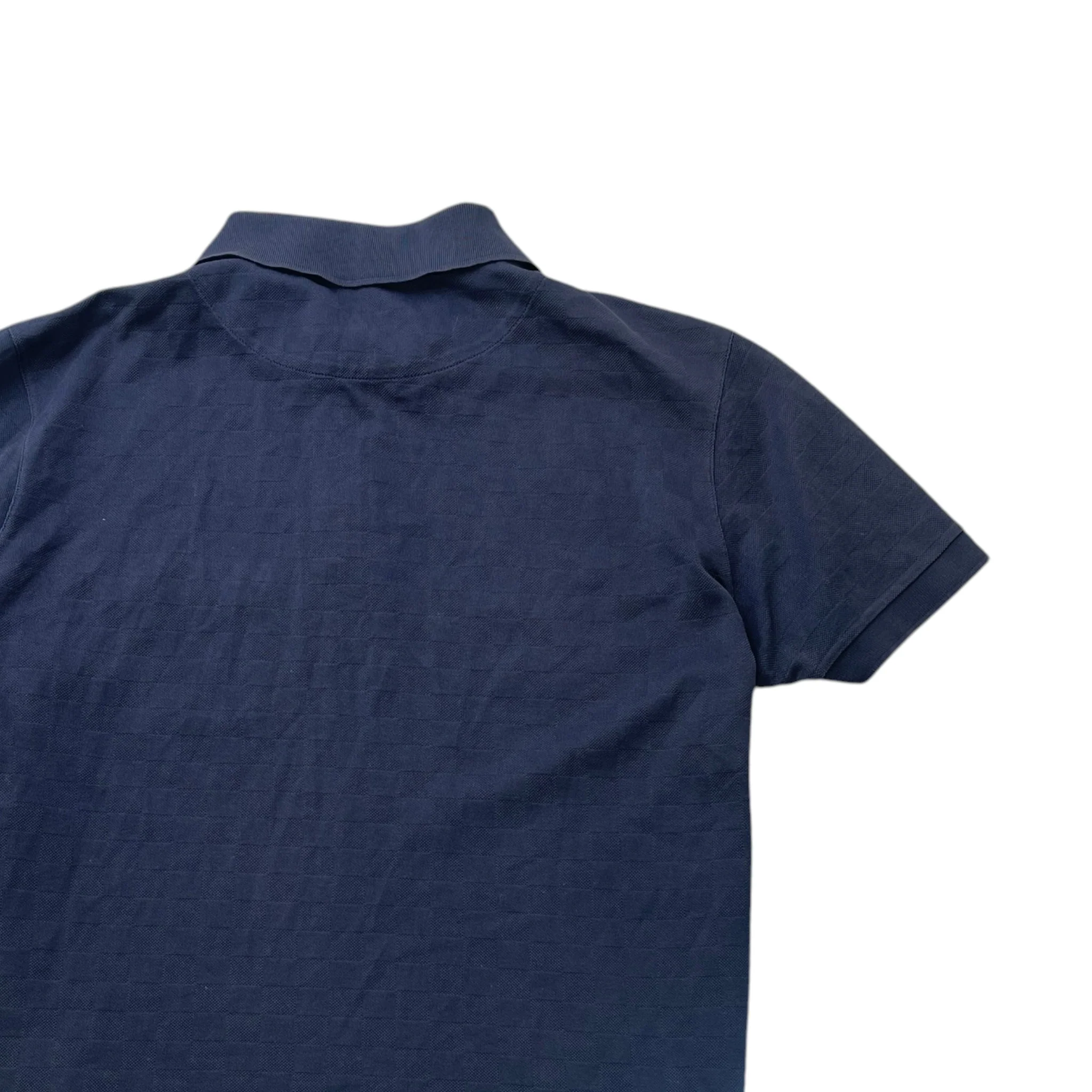 Men's Damier Polo Shirt Navy Size M - Image 4