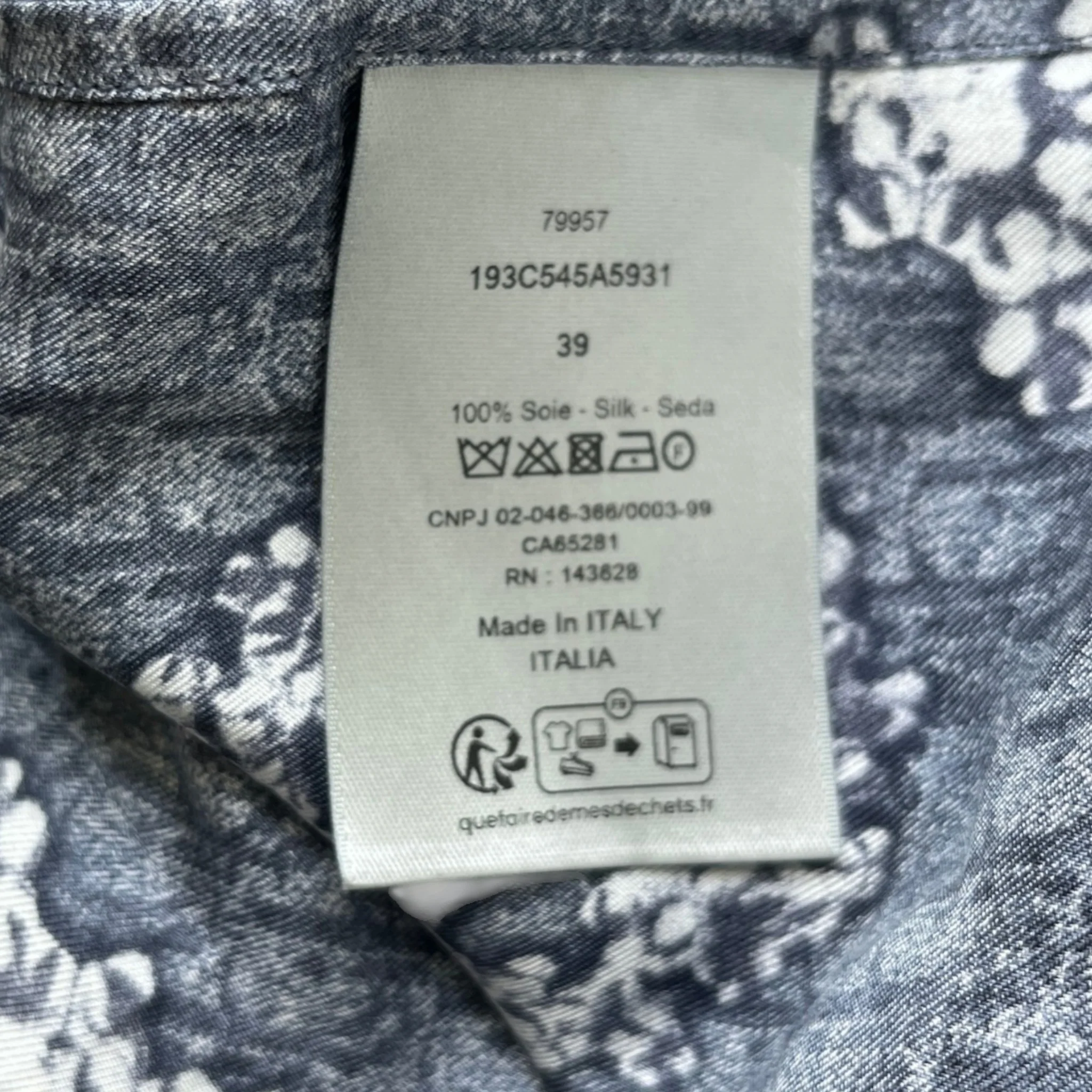 Men's Denim Tears Silk Twill Short Sleeve Shirt Navy Size M - Image 8