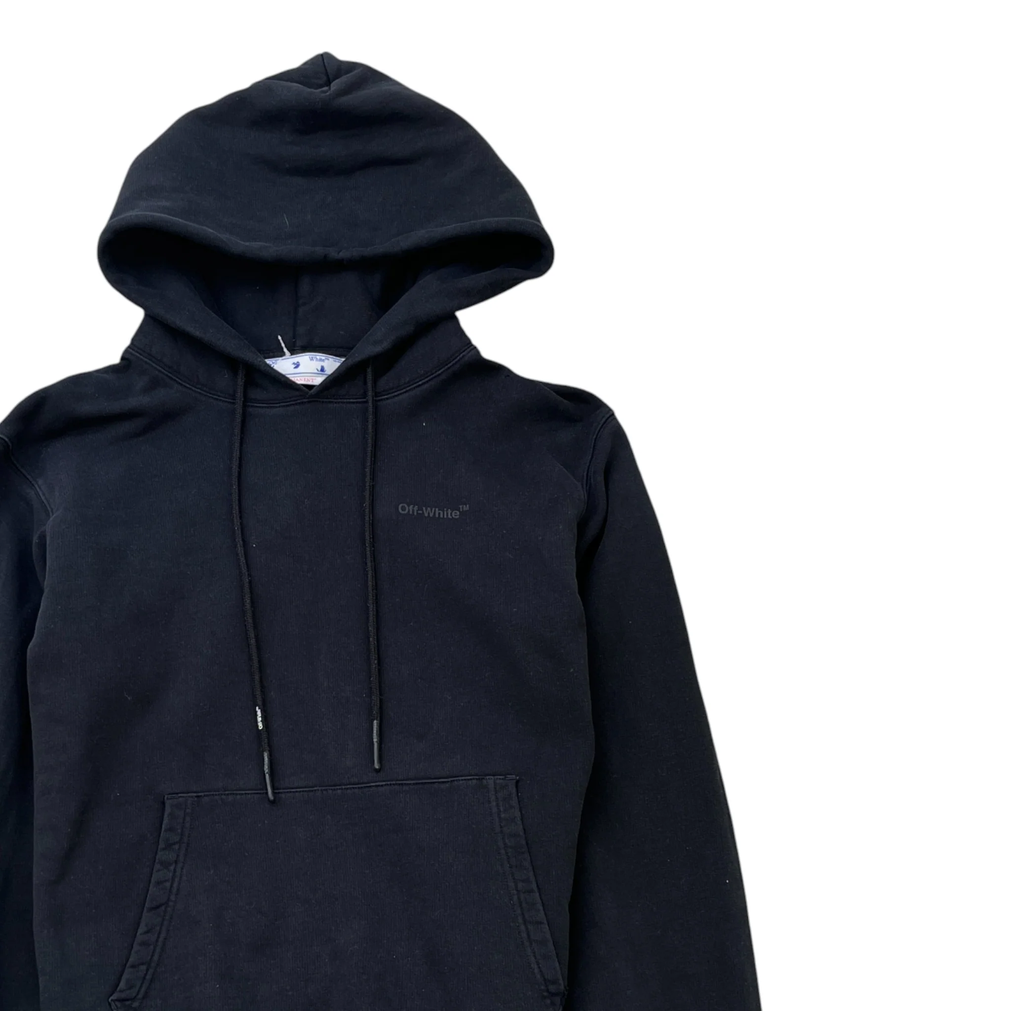 Men's Diagonal Print Hoodie Black Size M - Image 3