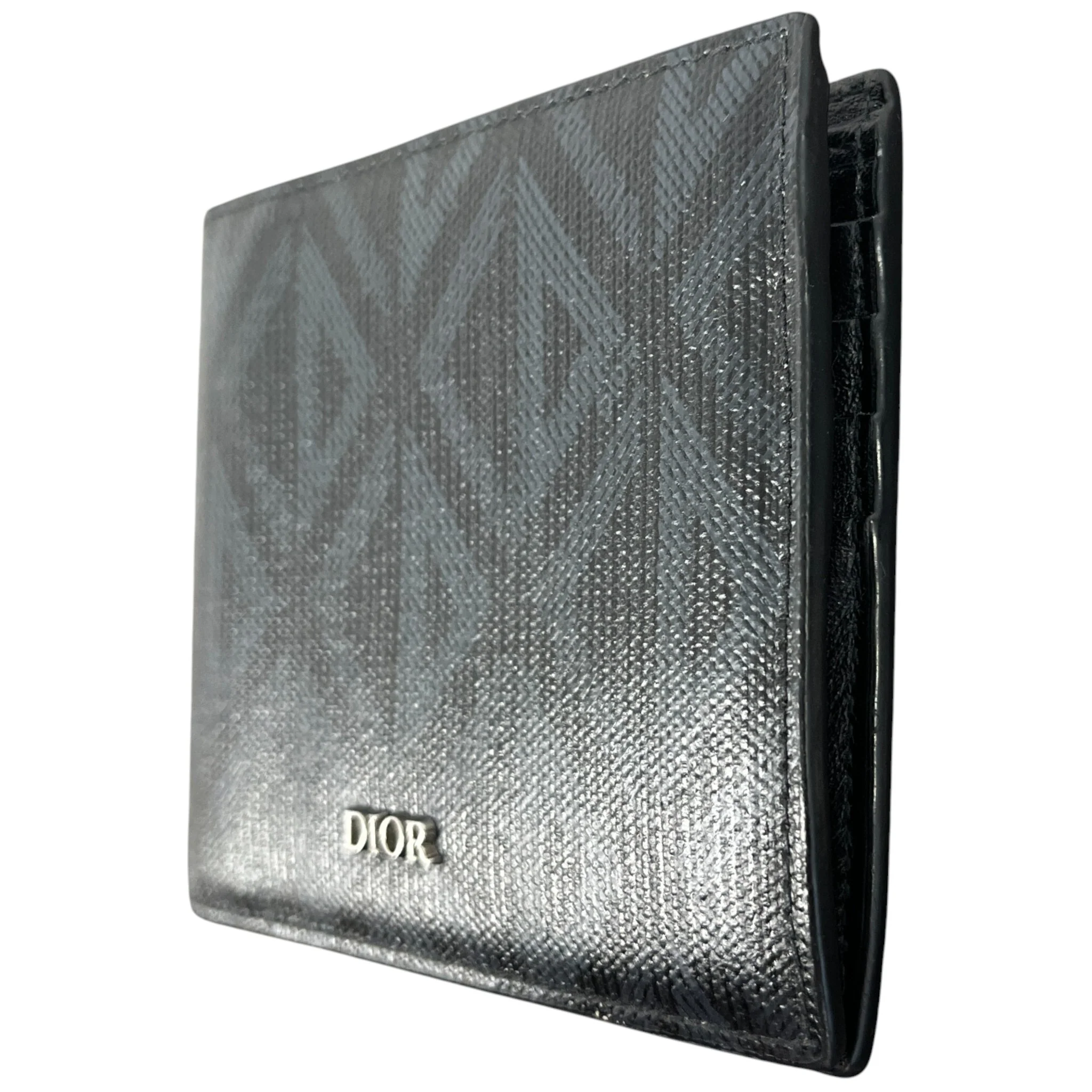 Men's Diamond Canvas Logo Wallet Black - Image 4