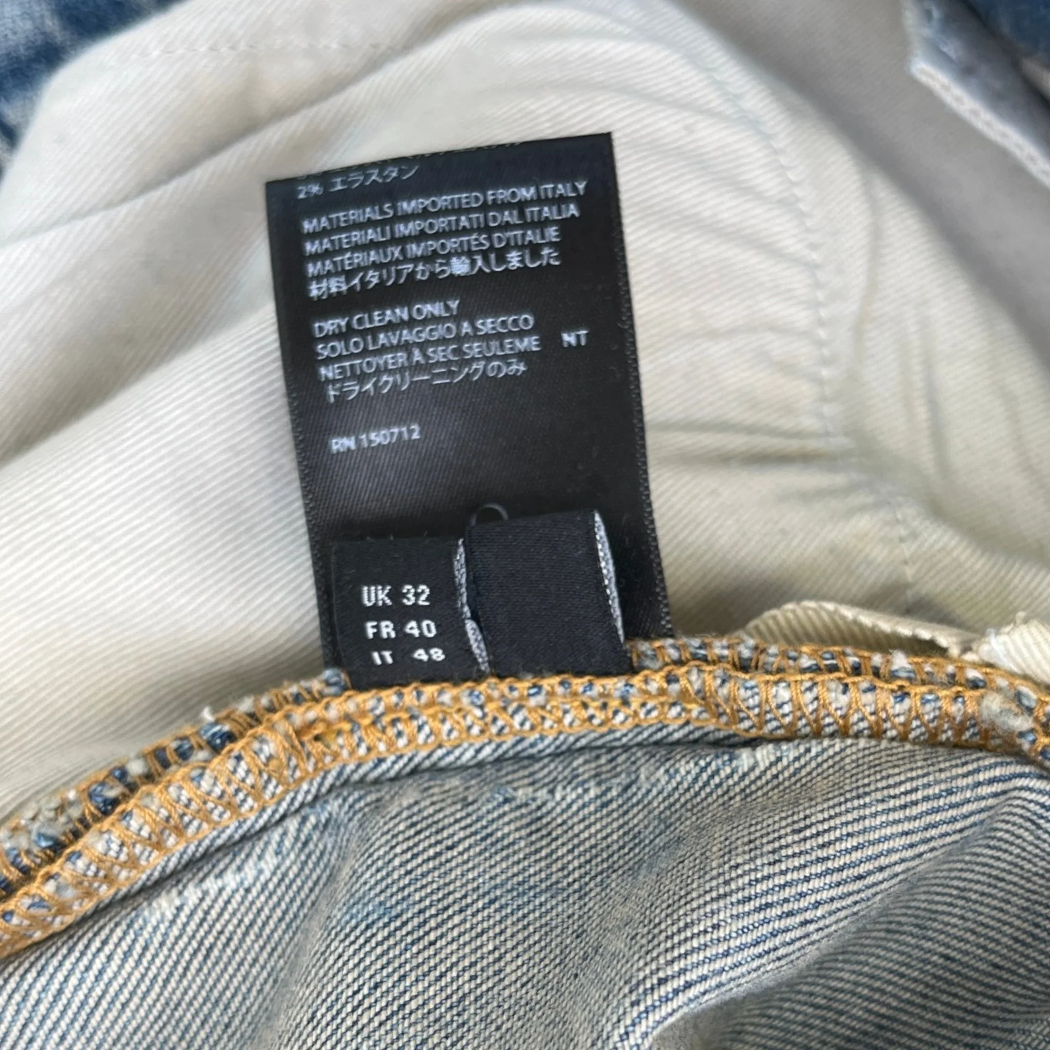 Men's Distressed Jeans Blue Size Waist 32" - Image 8