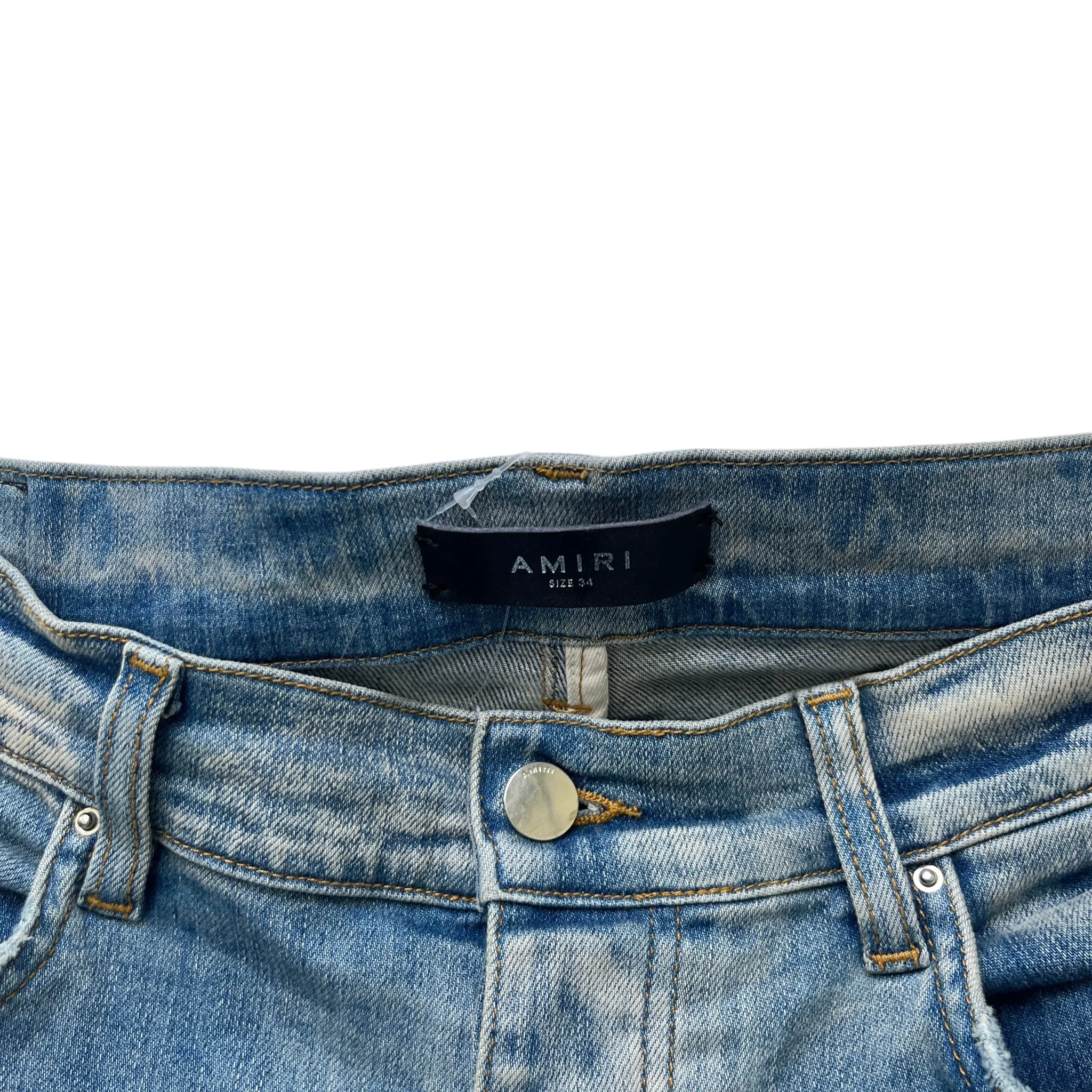 Men's Distressed Jeans Blue Size Waist 34" - Image 6