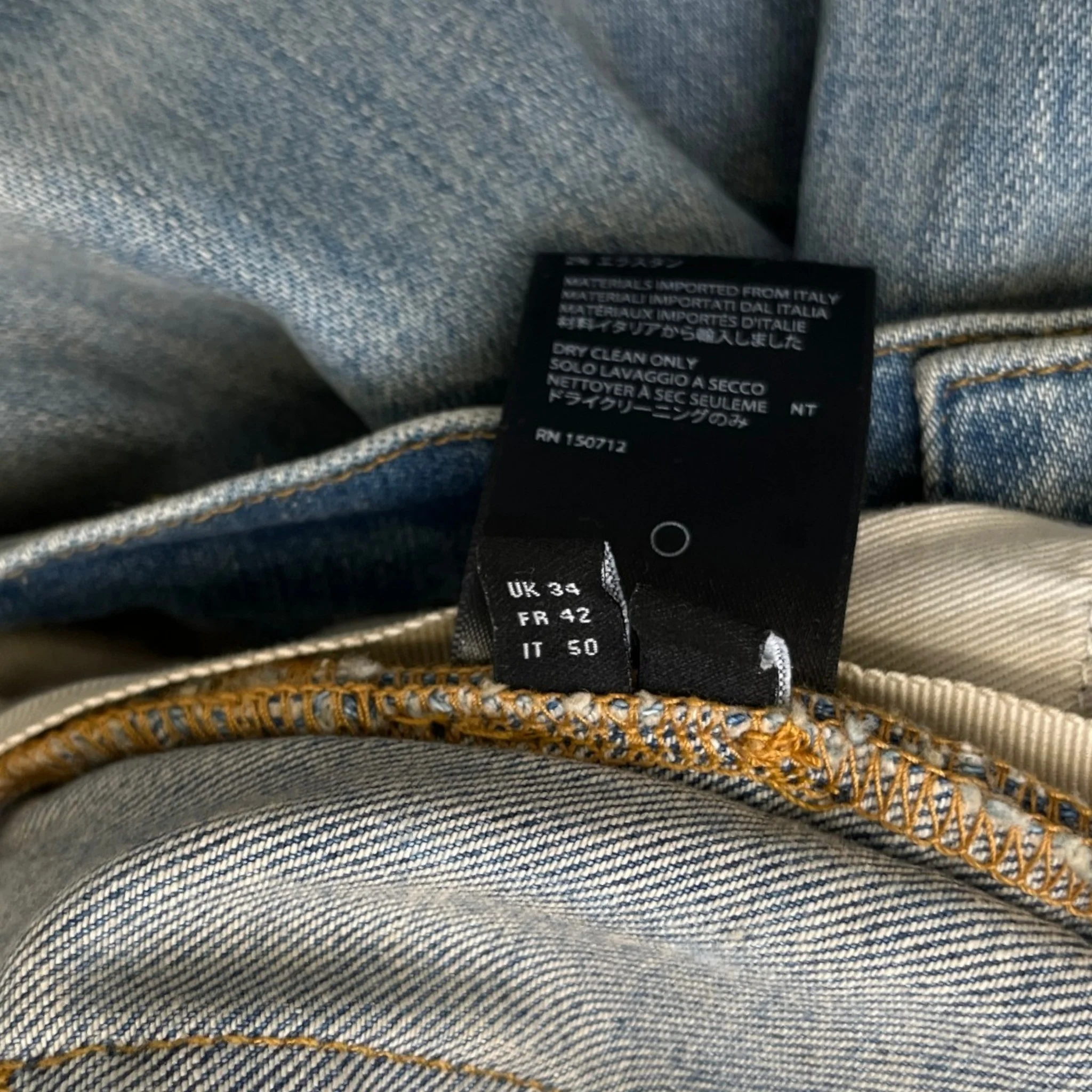 Men's Distressed Jeans Blue Size Waist 34" - Image 8