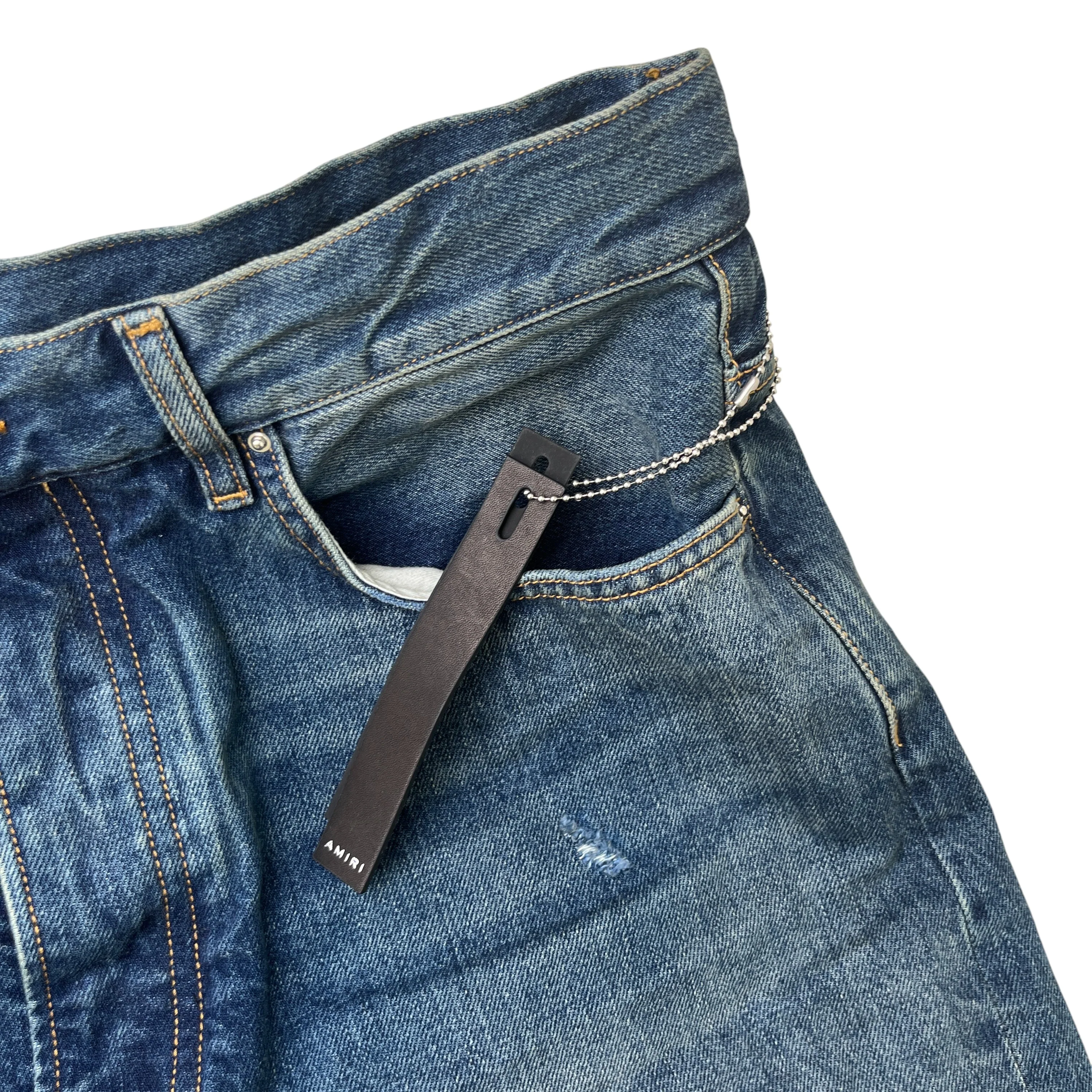 Men's Distressed Jeans Blue Size Waist 36" - Image 5