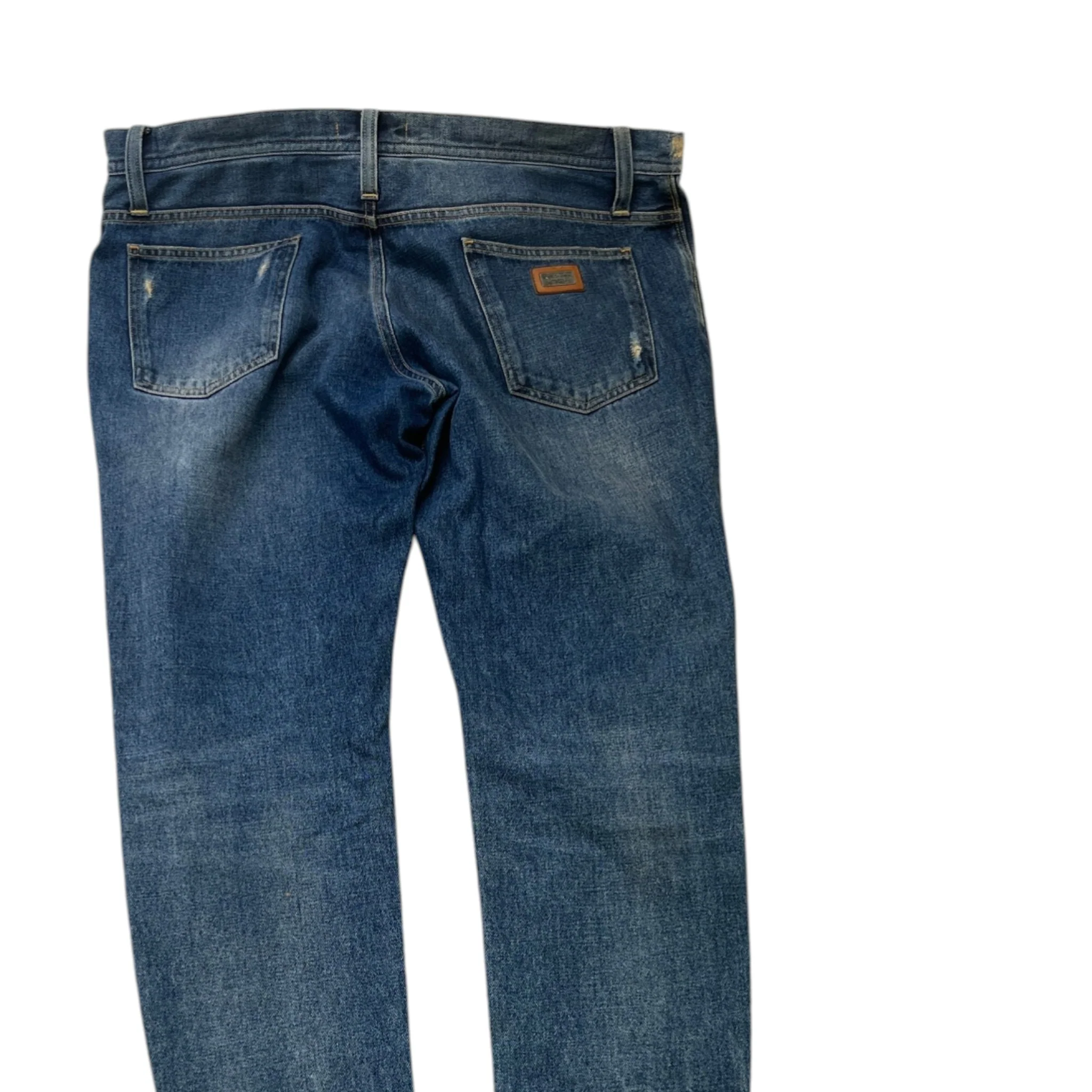 Men's Distressed Logo Pocket Jeans Blue Size IT 52 / UK 36 - Image 4
