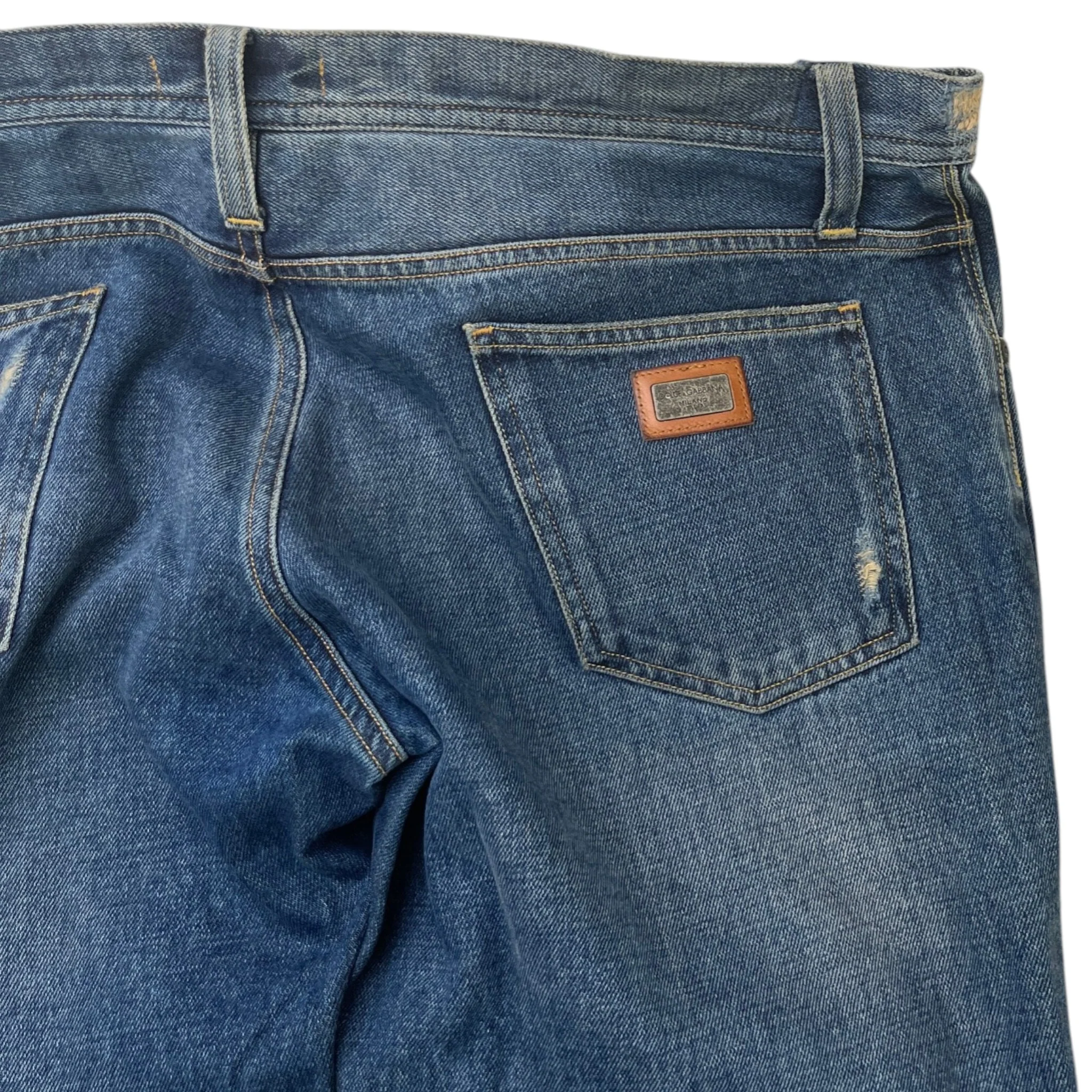 Men's Distressed Logo Pocket Jeans Blue Size IT 52 / UK 36 - Image 6