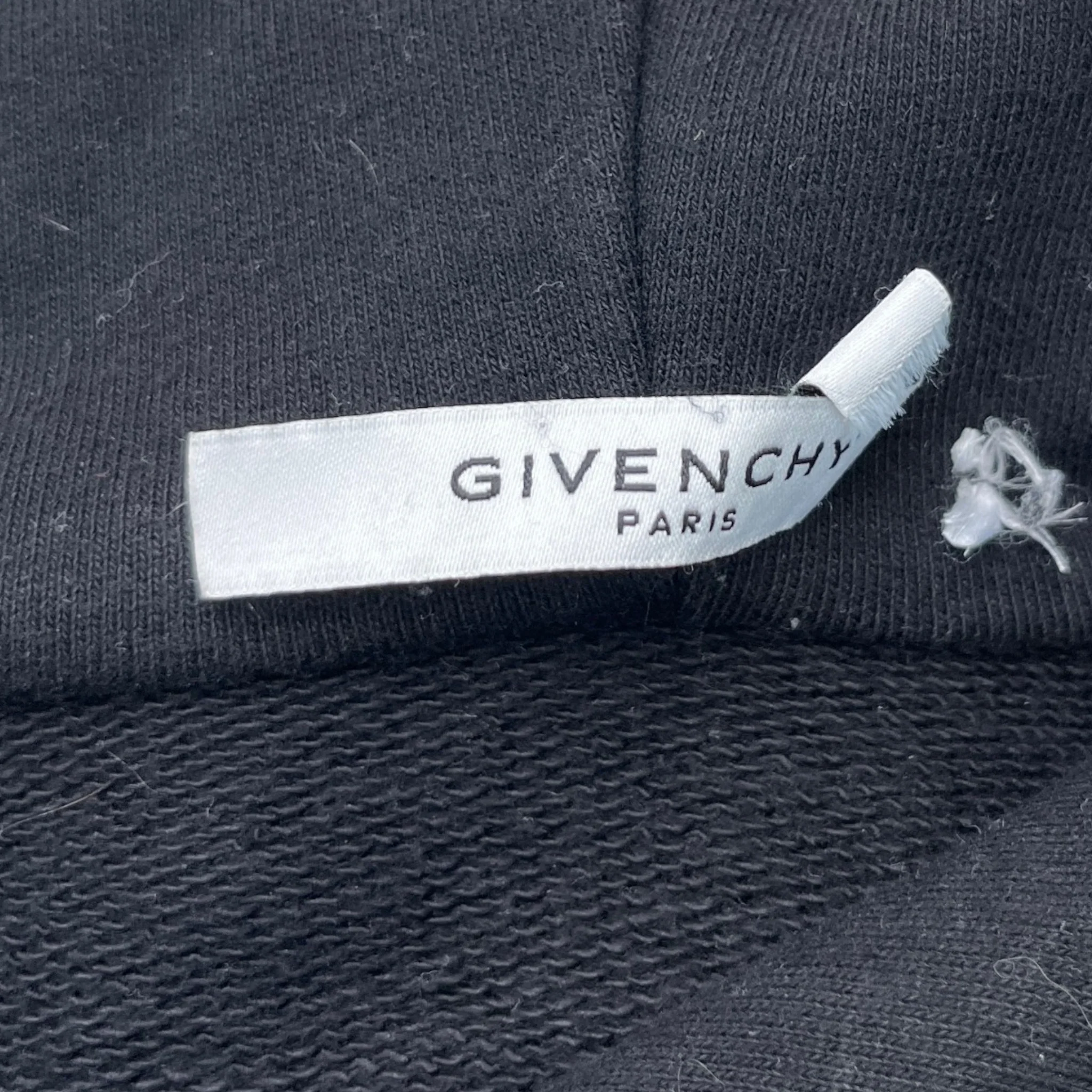 Men's Distressed Logo Print Hoodie Black Size XS - Image 7