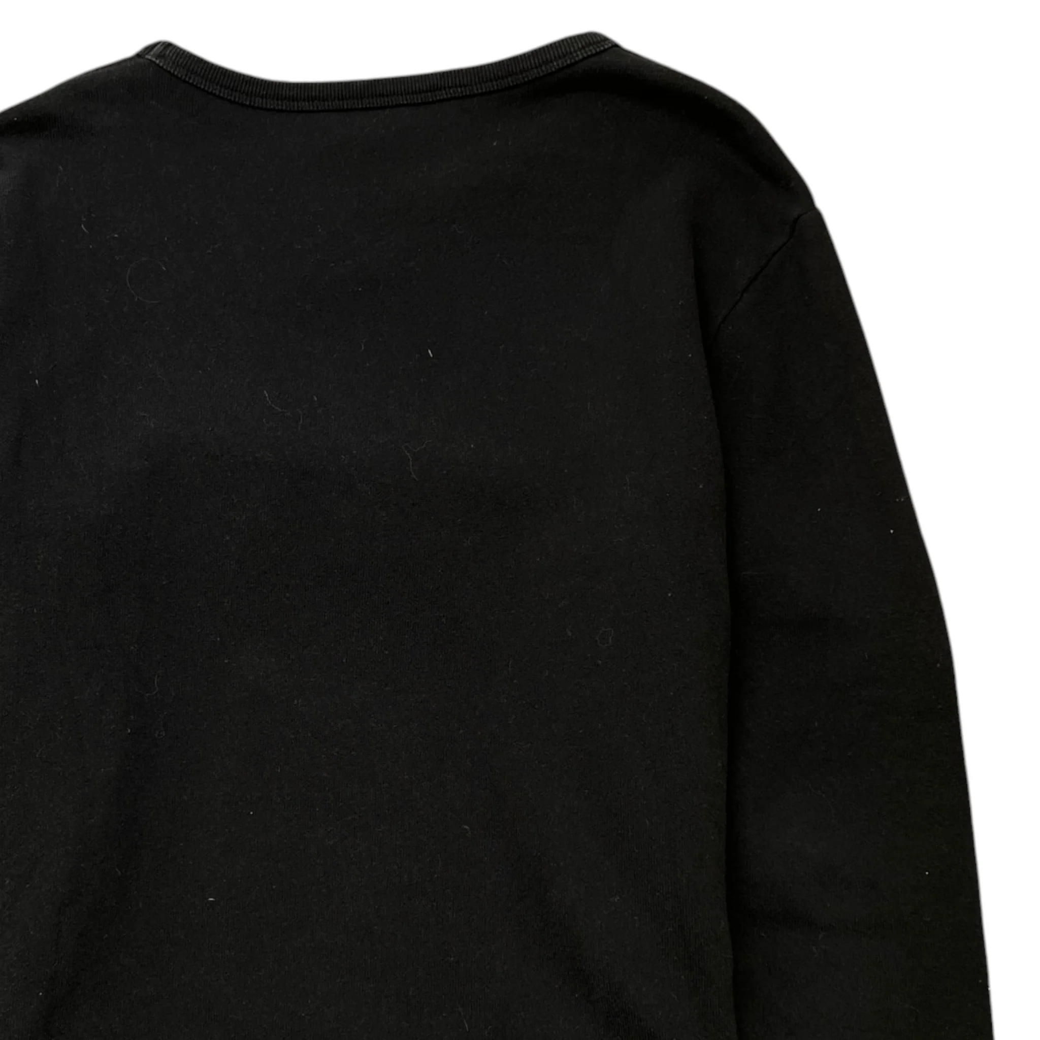 Men's Distressed Logo Print Sweatshirt Black Size M - Image 4