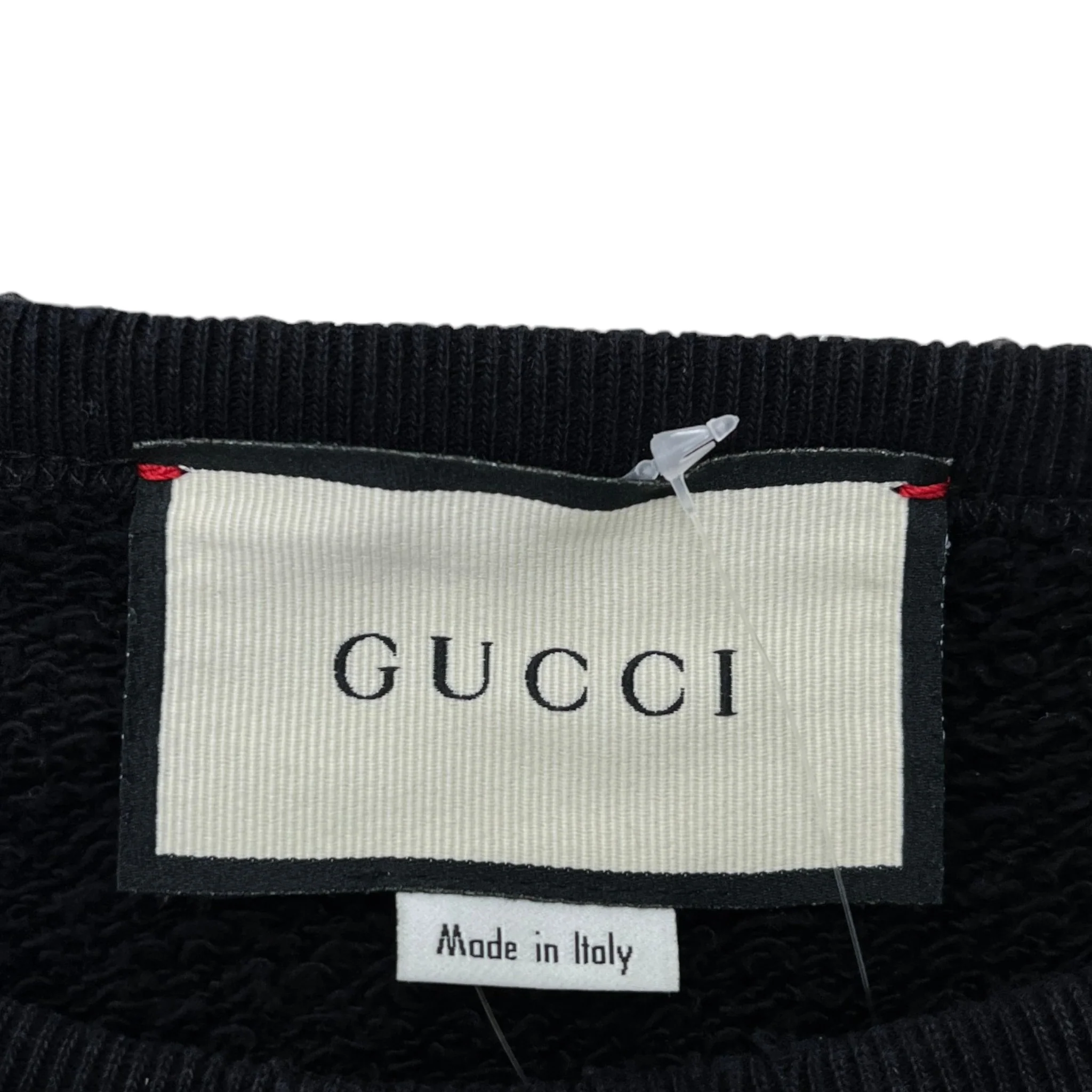 Men's Distressed Logo Print Sweatshirt Black Size M - Image 5