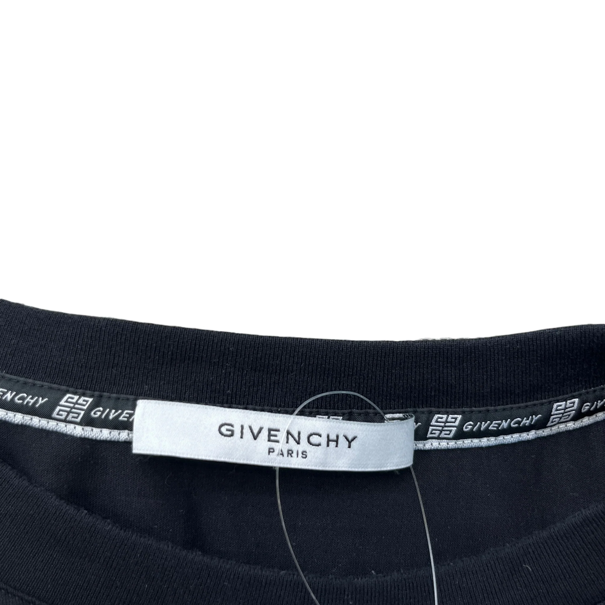 Men's Distressed Logo Print T-Shirt Black Size XXL - Image 7