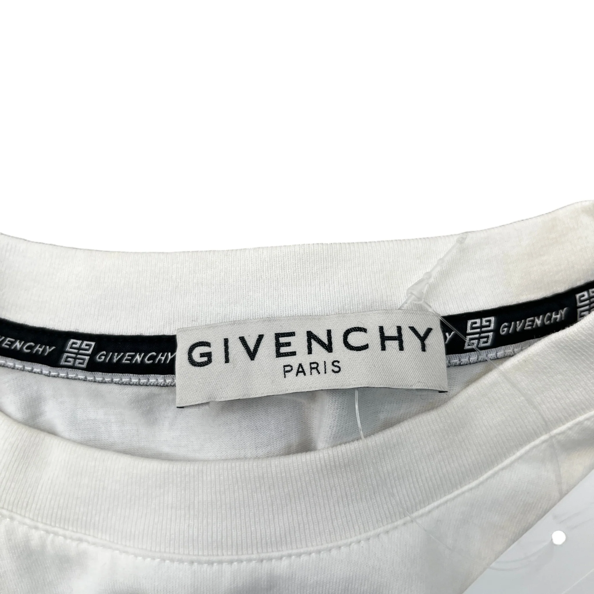 Men's Distressed Logo Print T-Shirt White Size XS - Image 7
