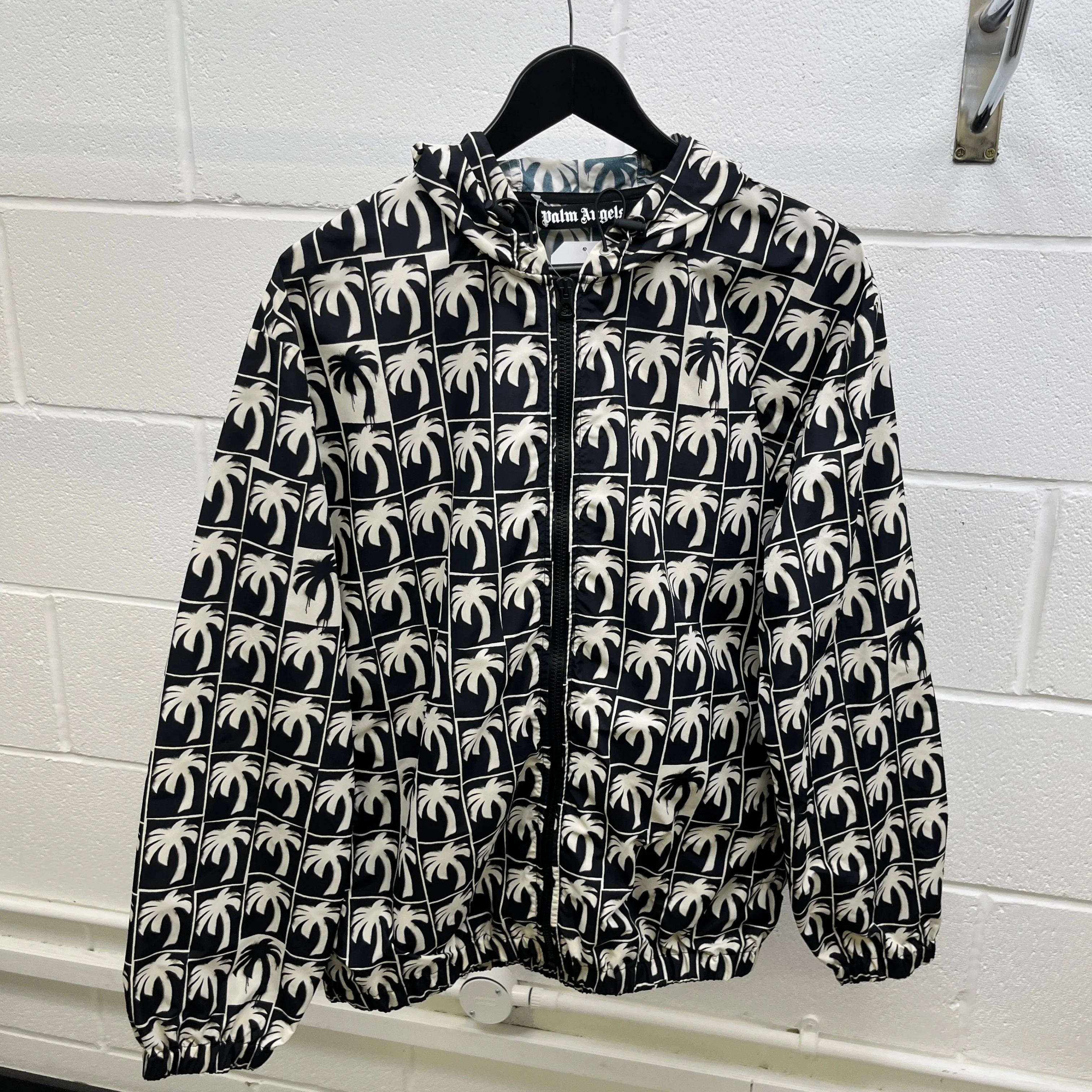 Men's Dripping Palm Windbreaker Black Size S - Image 8