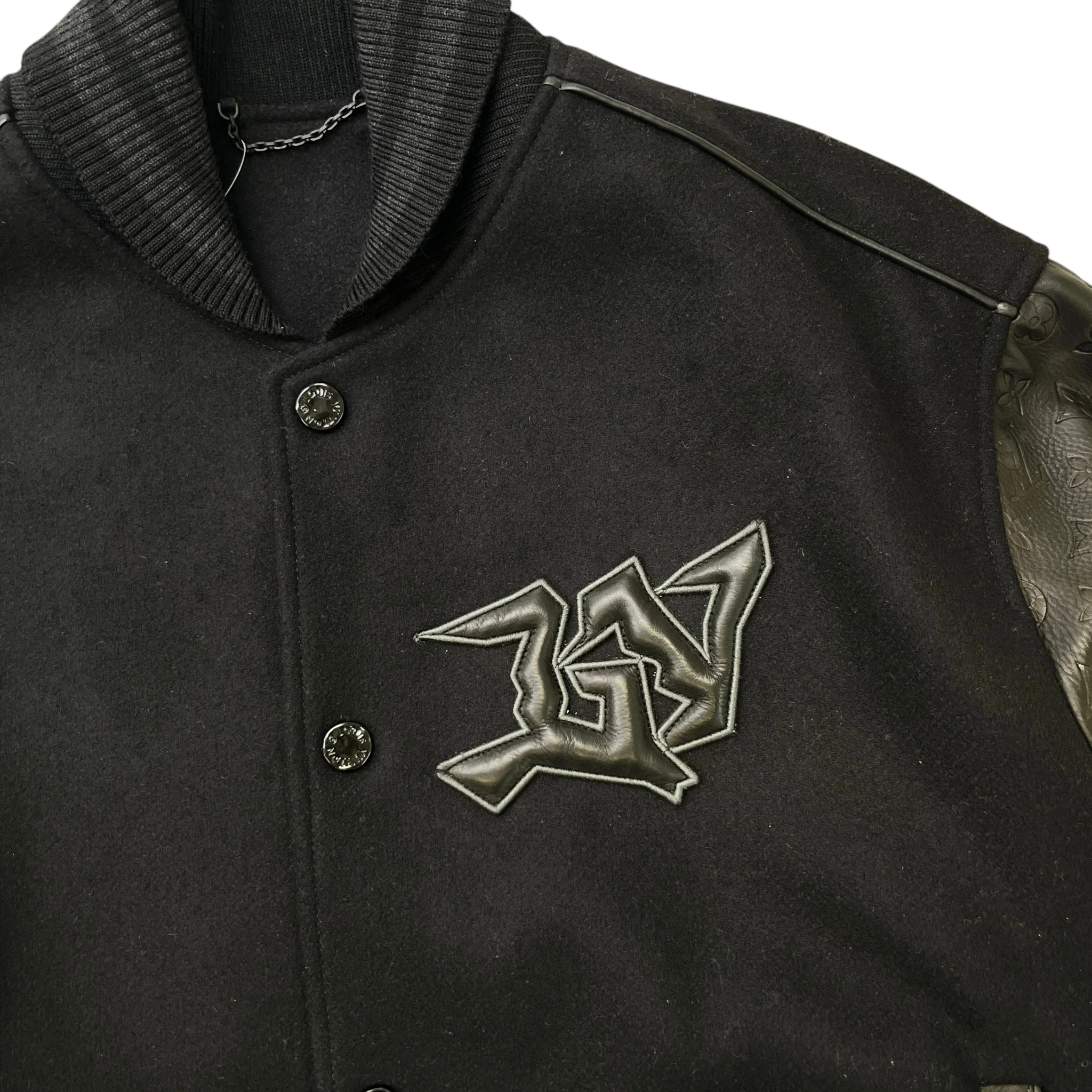 Men's Embossed Monogram Varsity Jacket Black Size IT 52 / XL - Image 5