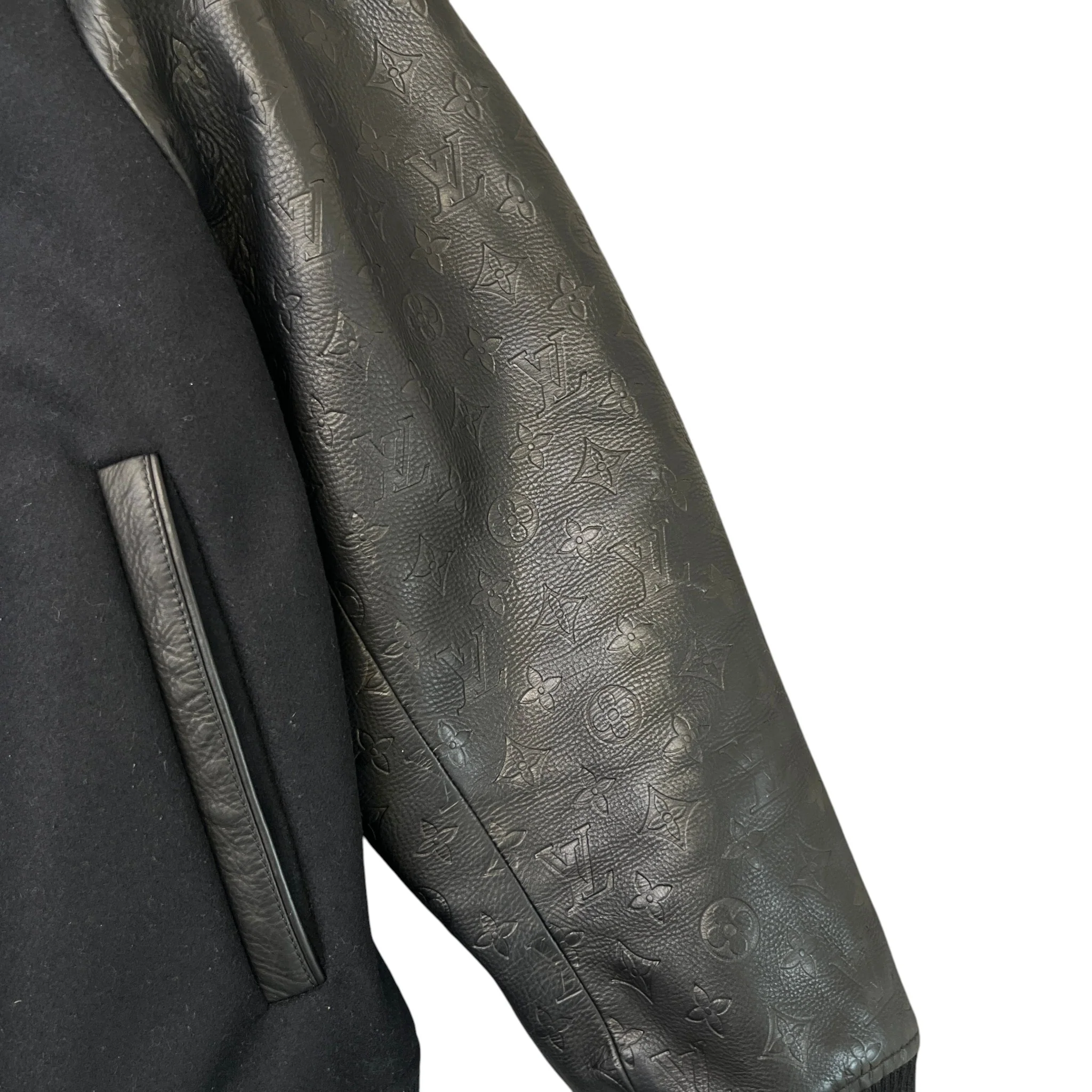 Men's Embossed Monogram Varsity Jacket Black Size IT 52 / XL - Image 6