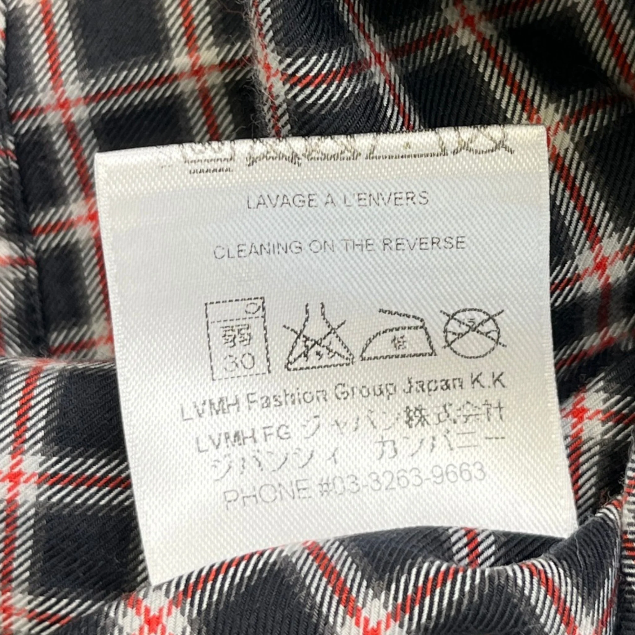 Men's Embroidered Logo Collar Check Long Sleeve Shirt Navy Size S - Image 12