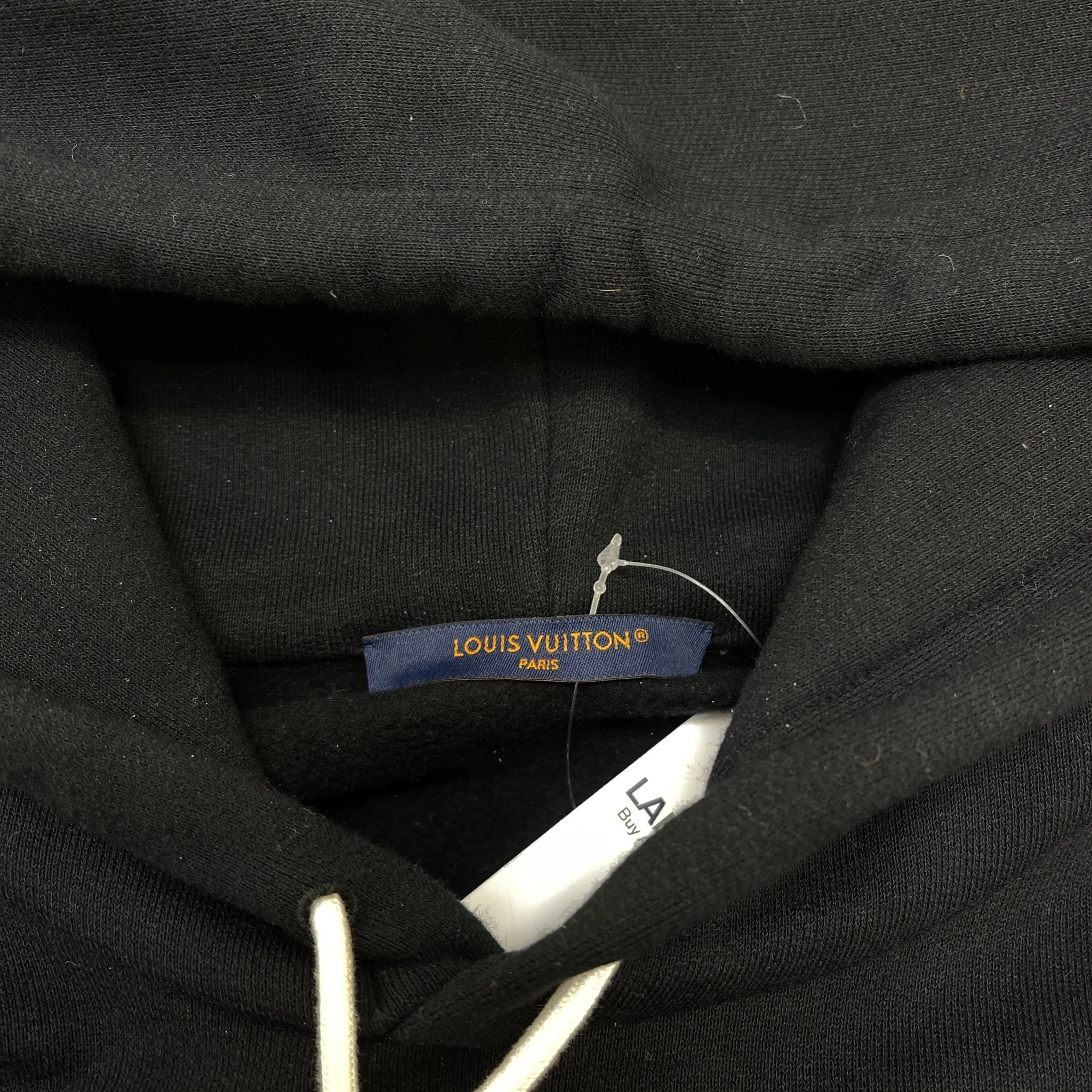 Men's Embroidered Logo Hoodie Black Size L - Image 6