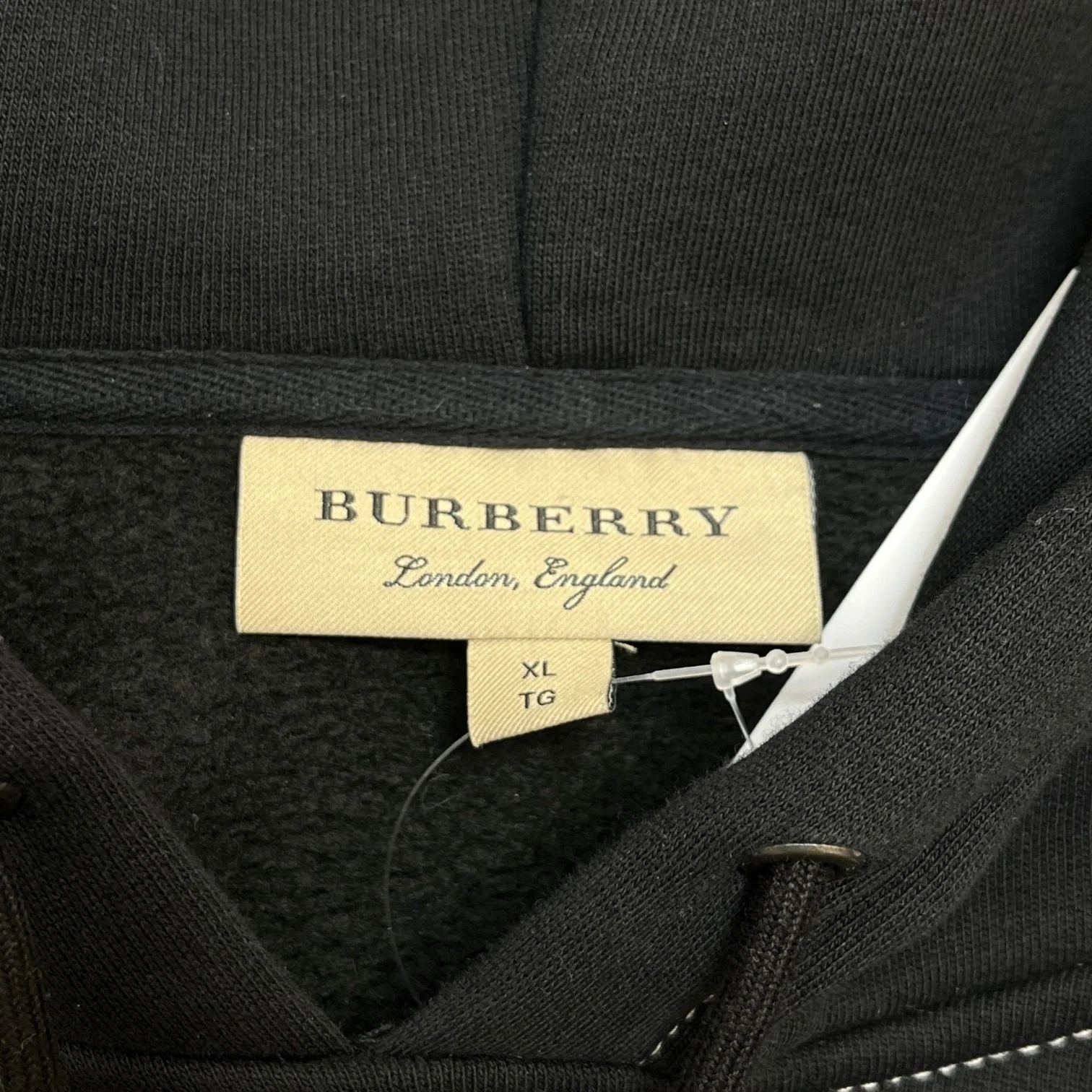Men's Embroidered Logo Hoodie Black Size XL - Image 5