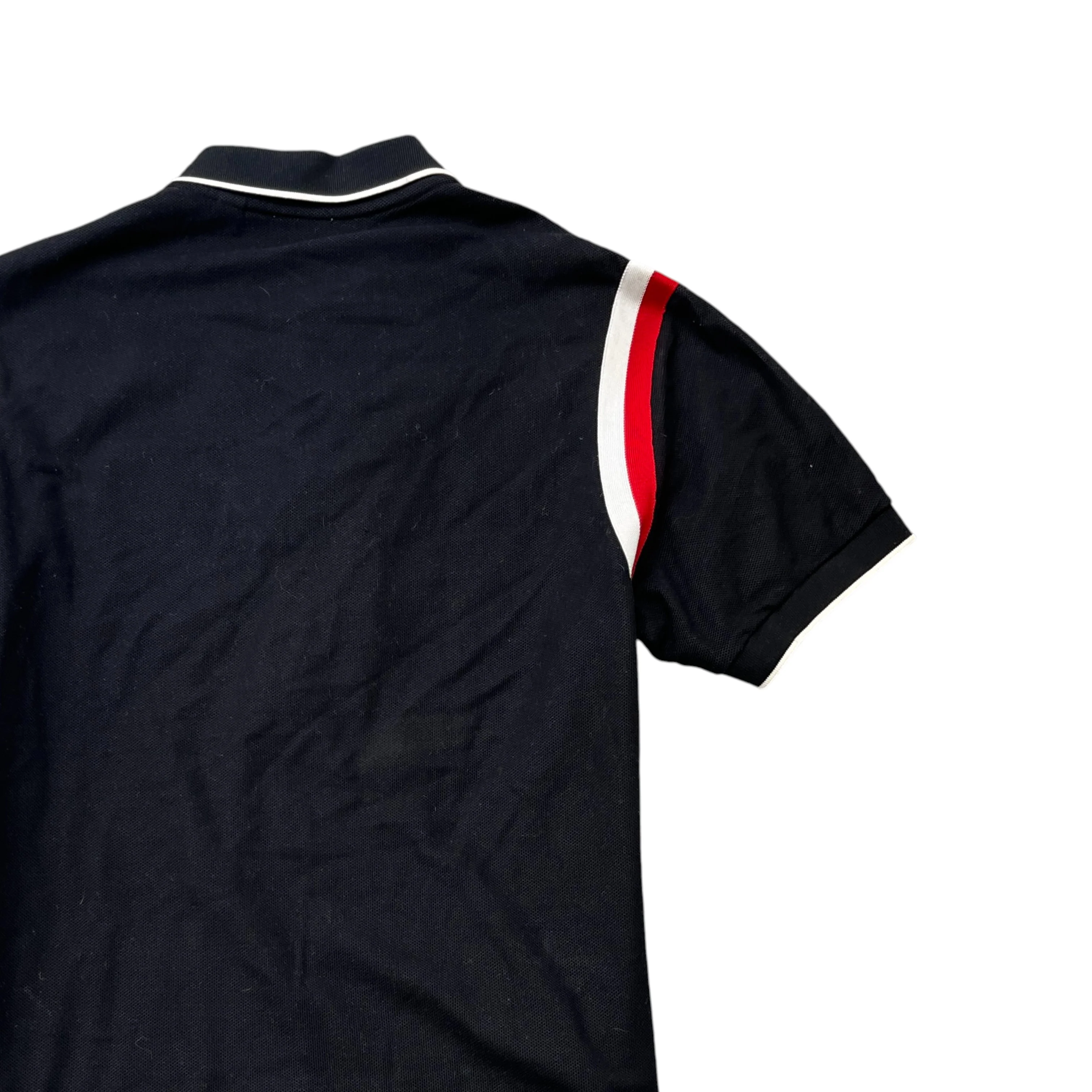 Men's Embroidered Logo Polo Shirt Black Size S - Image 4