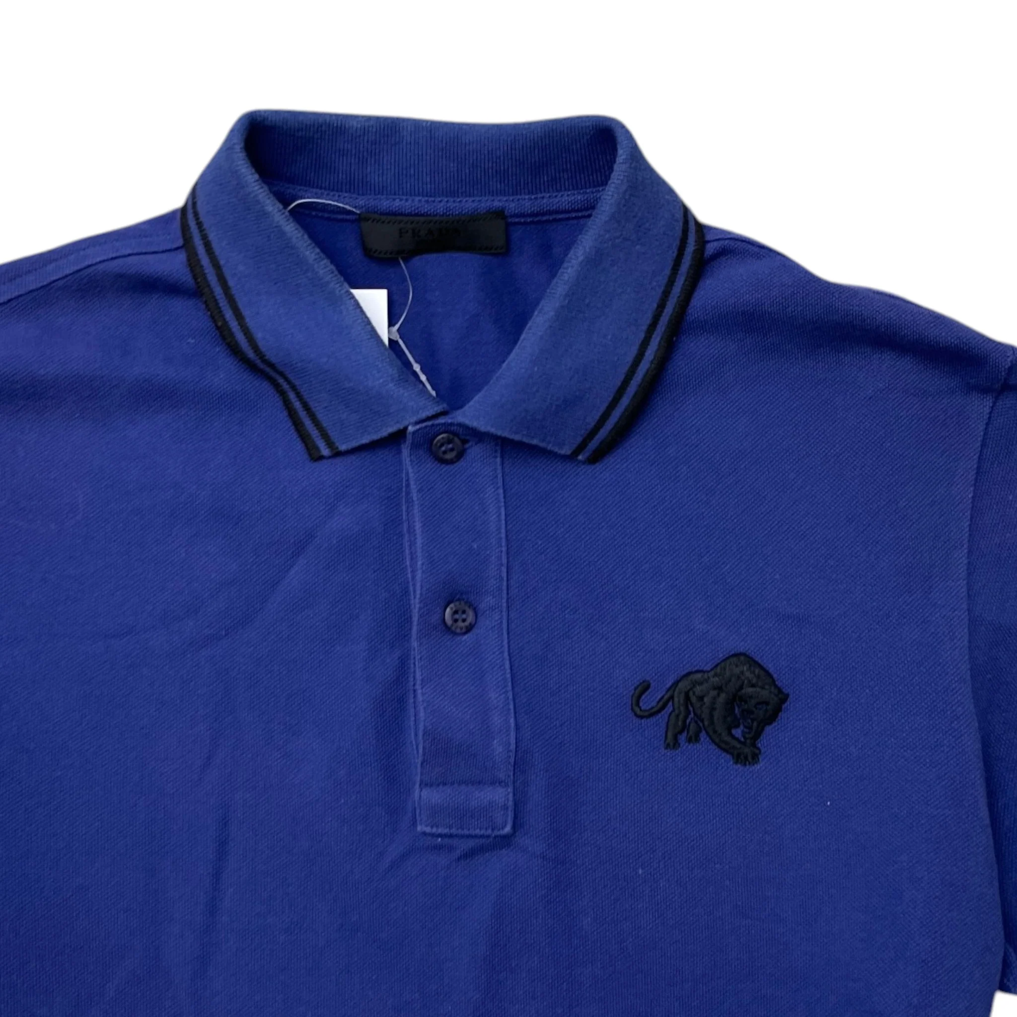 Men's Embroidered Logo Polo Shirt Navy Size S - Image 5